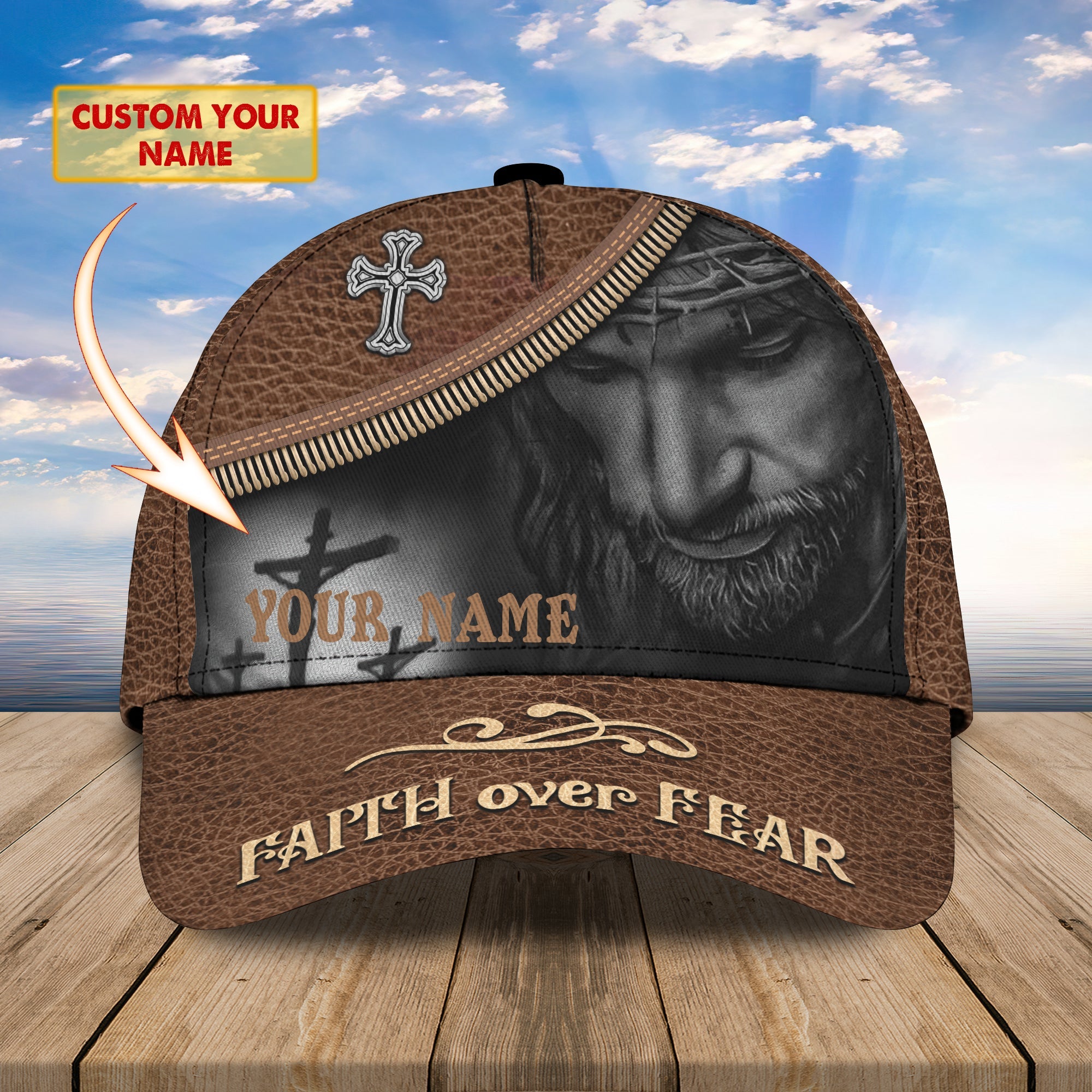 Custom Classic Cap - Personalized Name - Faith Design Trucker Hats Custom Hats Gifts For Men & Women