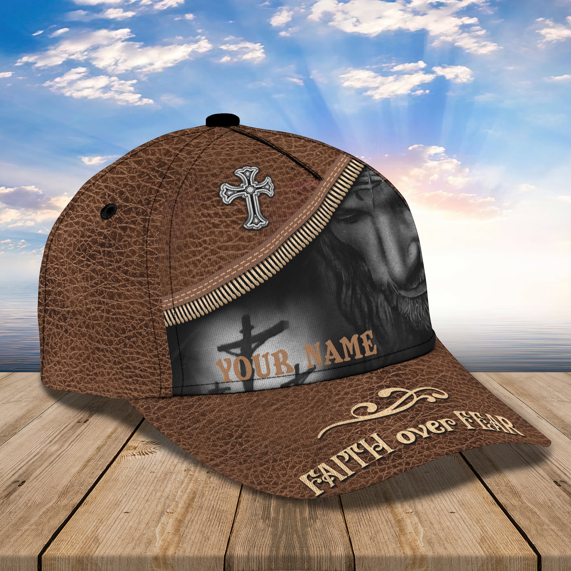 Custom Classic Cap - Personalized Name - Faith Design Trucker Hats Custom Hats Gifts For Men & Women