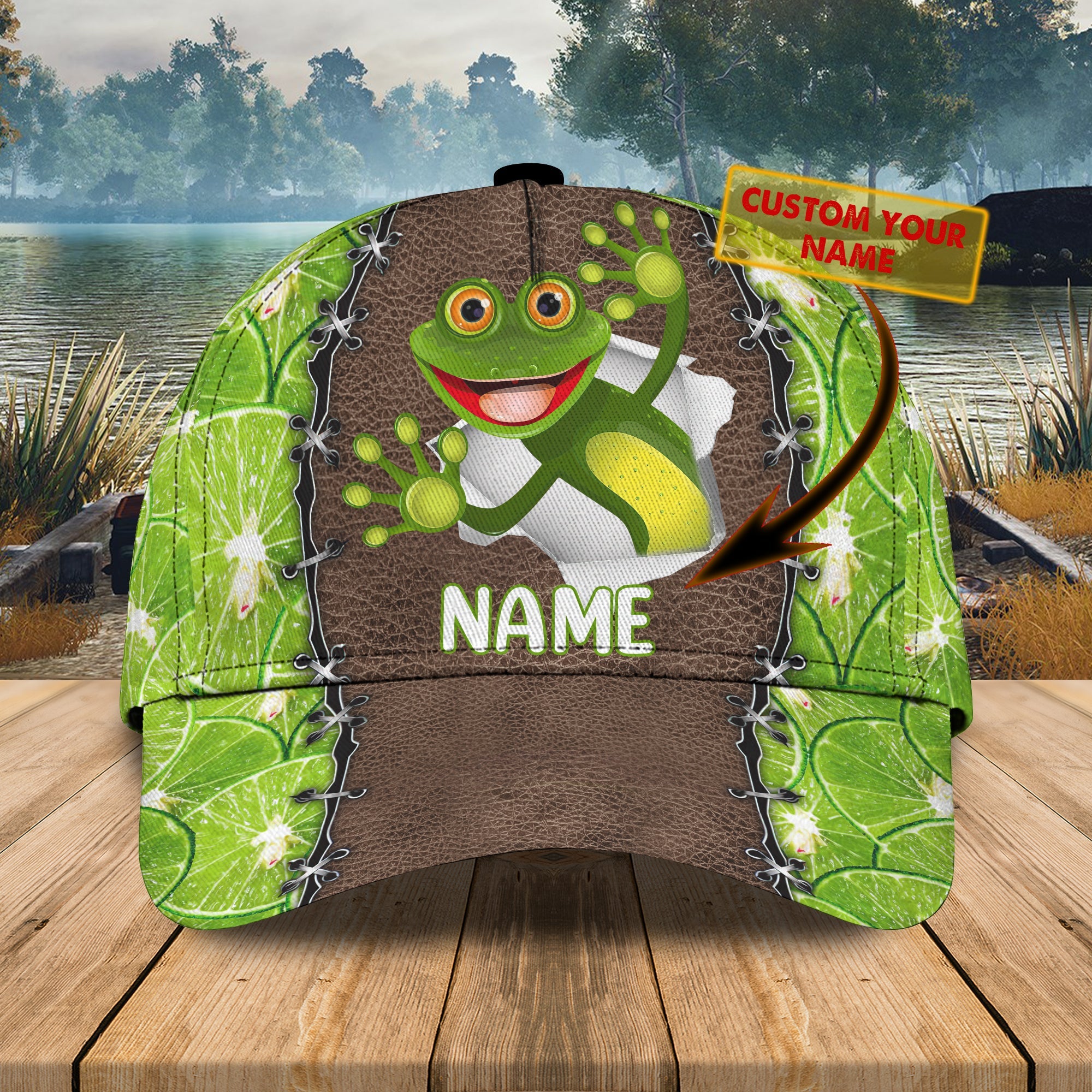 Custom Classic Cap - Personalized Name  - Frog Design Trucker Hats Custom Hats Gifts For Men & Women