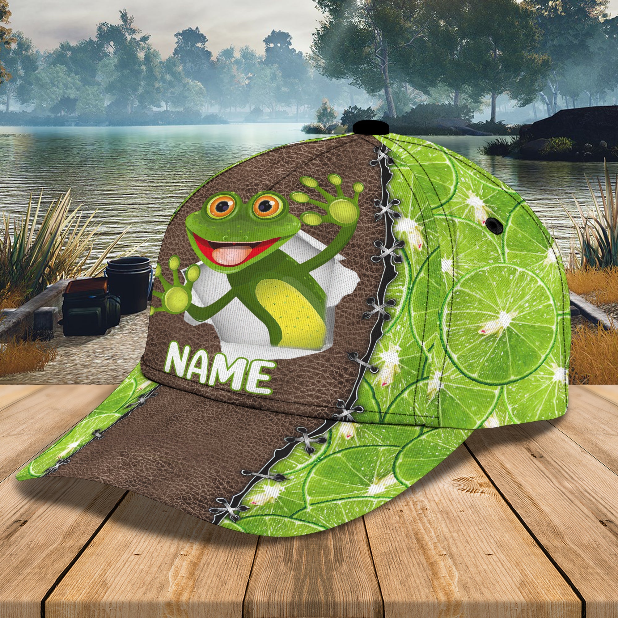 Custom Classic Cap - Personalized Name  - Frog Design Trucker Hats Custom Hats Gifts For Men & Women