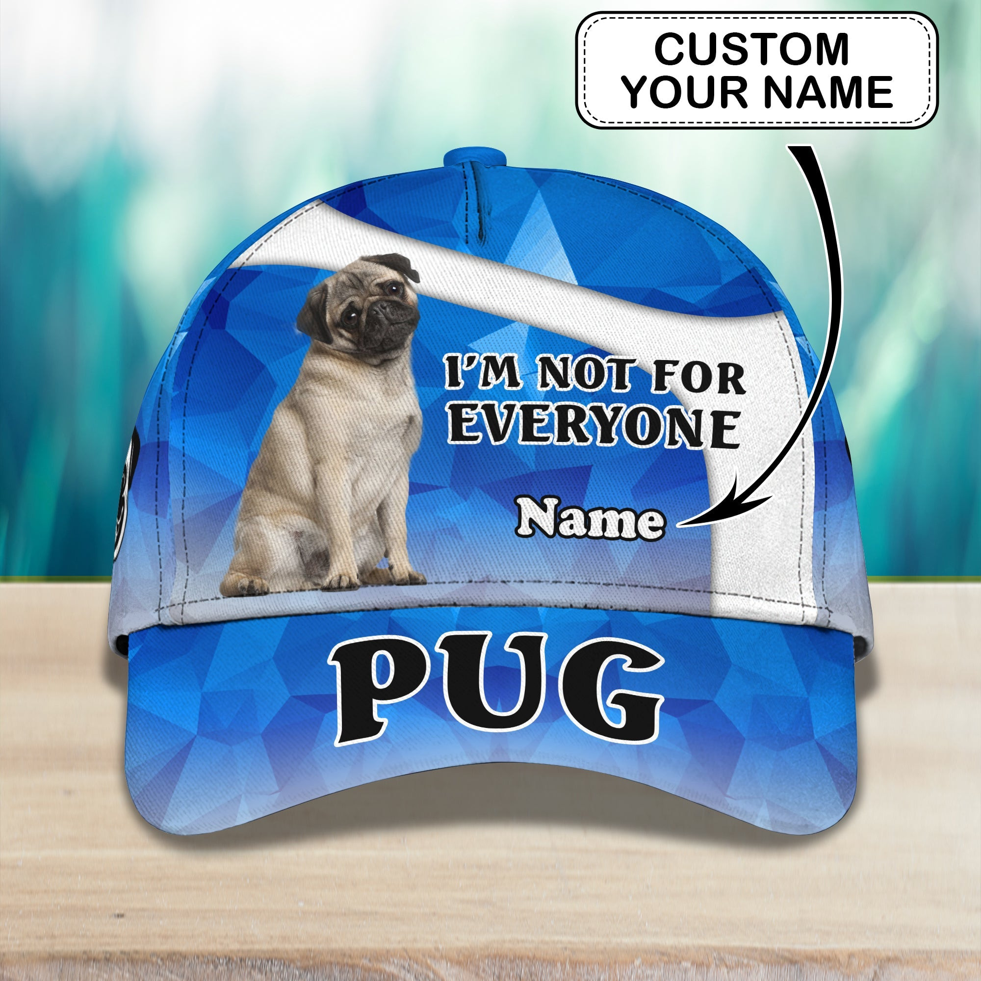Custom Classic Cap - Personalized Pug Design Trucker Hats Custom Hats Gifts For Men & Women