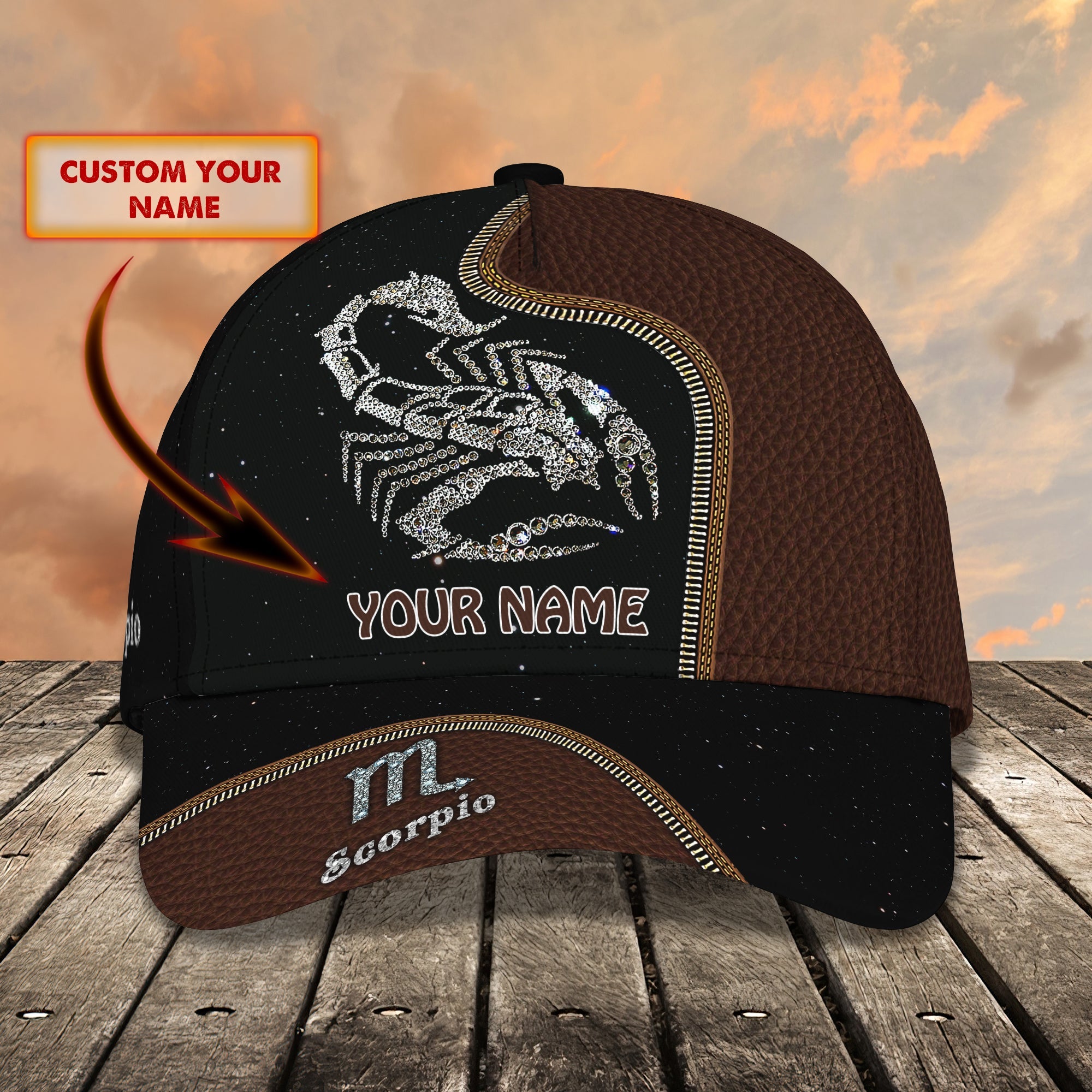 Custom Classic Cap Scorpio Zodiac Hat - Personalized Name Trucker Hats Custom Hats Gifts For Men & Women