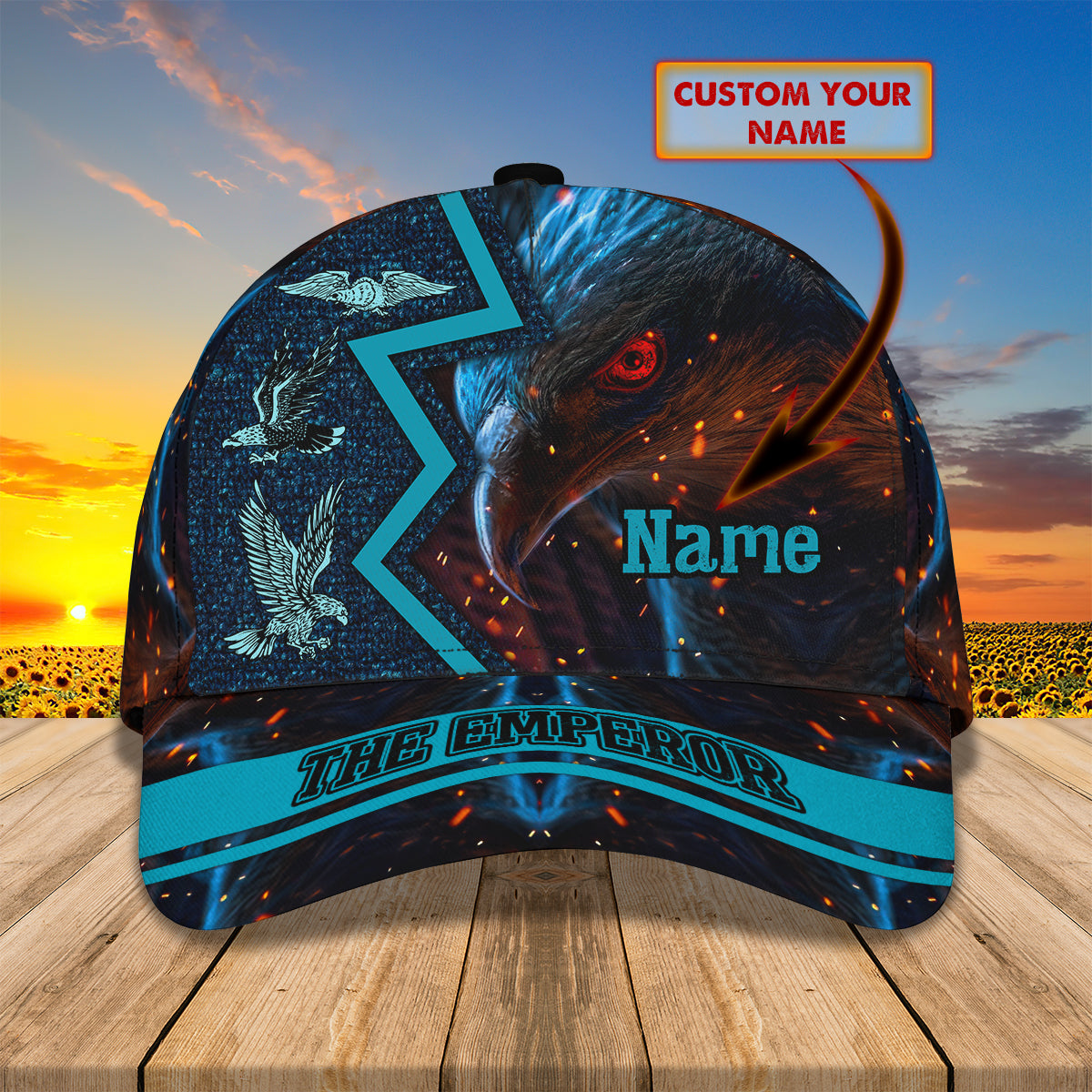 Custom Classic Cap The Emperor Eagle Hat - Personalized Name Trucker Hats Custom Hats Gifts For Men & Women