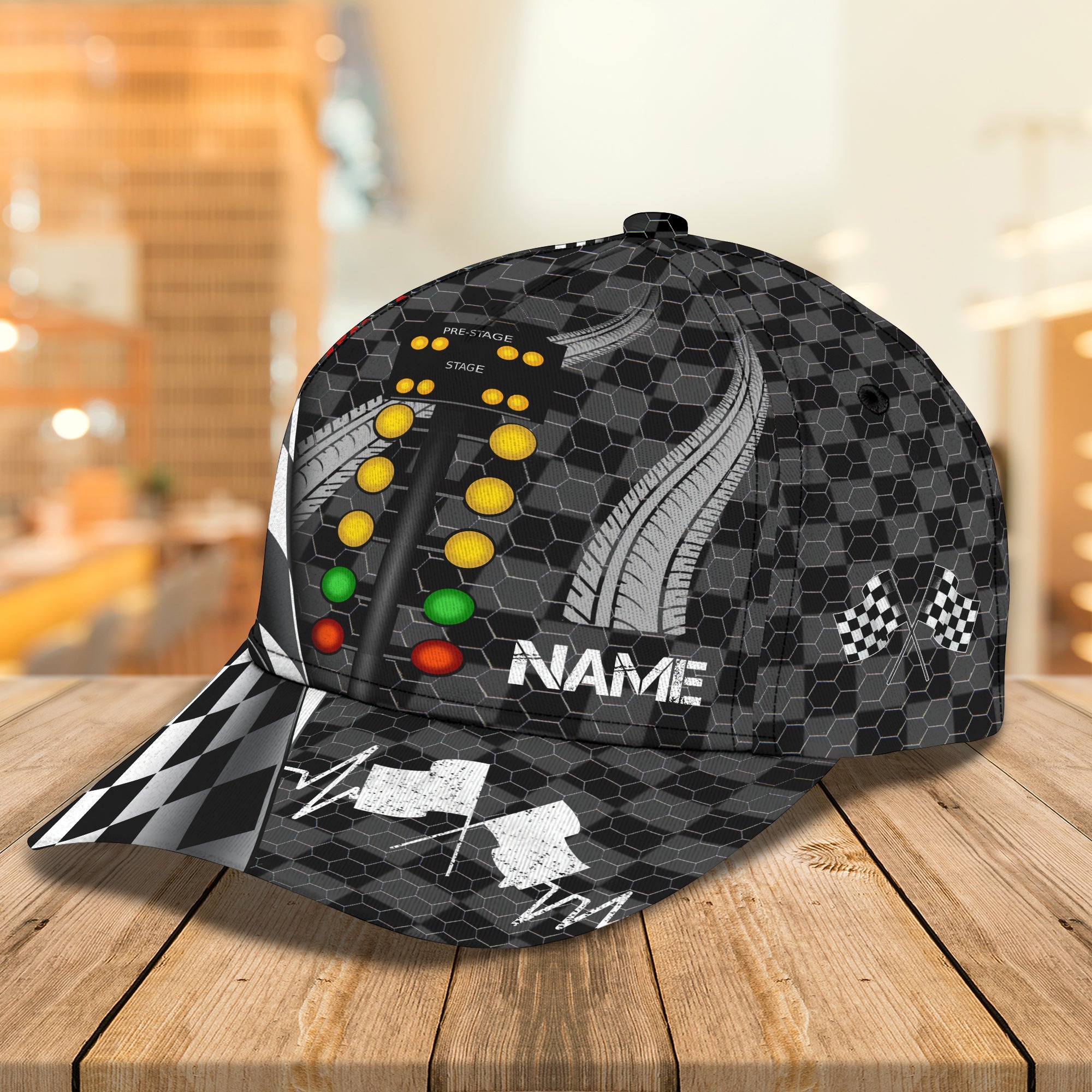 Custom Classic Drag Racing Cap – Personalized Name Option Trucker Hats Custom Hats Gifts For Men & Women