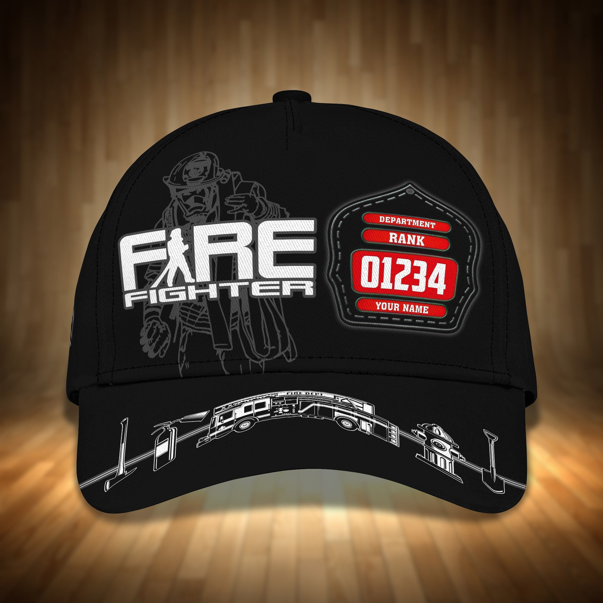 Custom Classic Firefighter Cap - Personalized Fireman Hat Trucker Hats Custom Hats Gifts For Men & Women