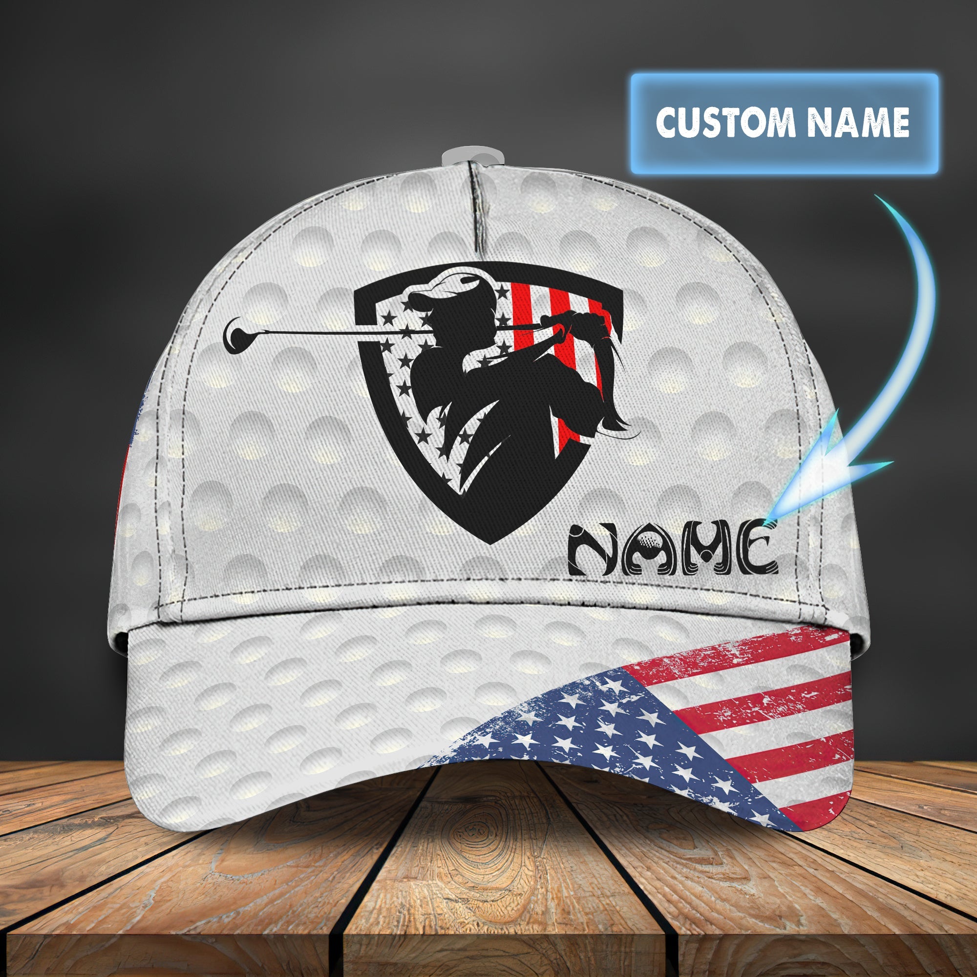 Custom Classic Golf Cap - Personalized Name Trucker Hats Custom Hats Gifts For Men & Women