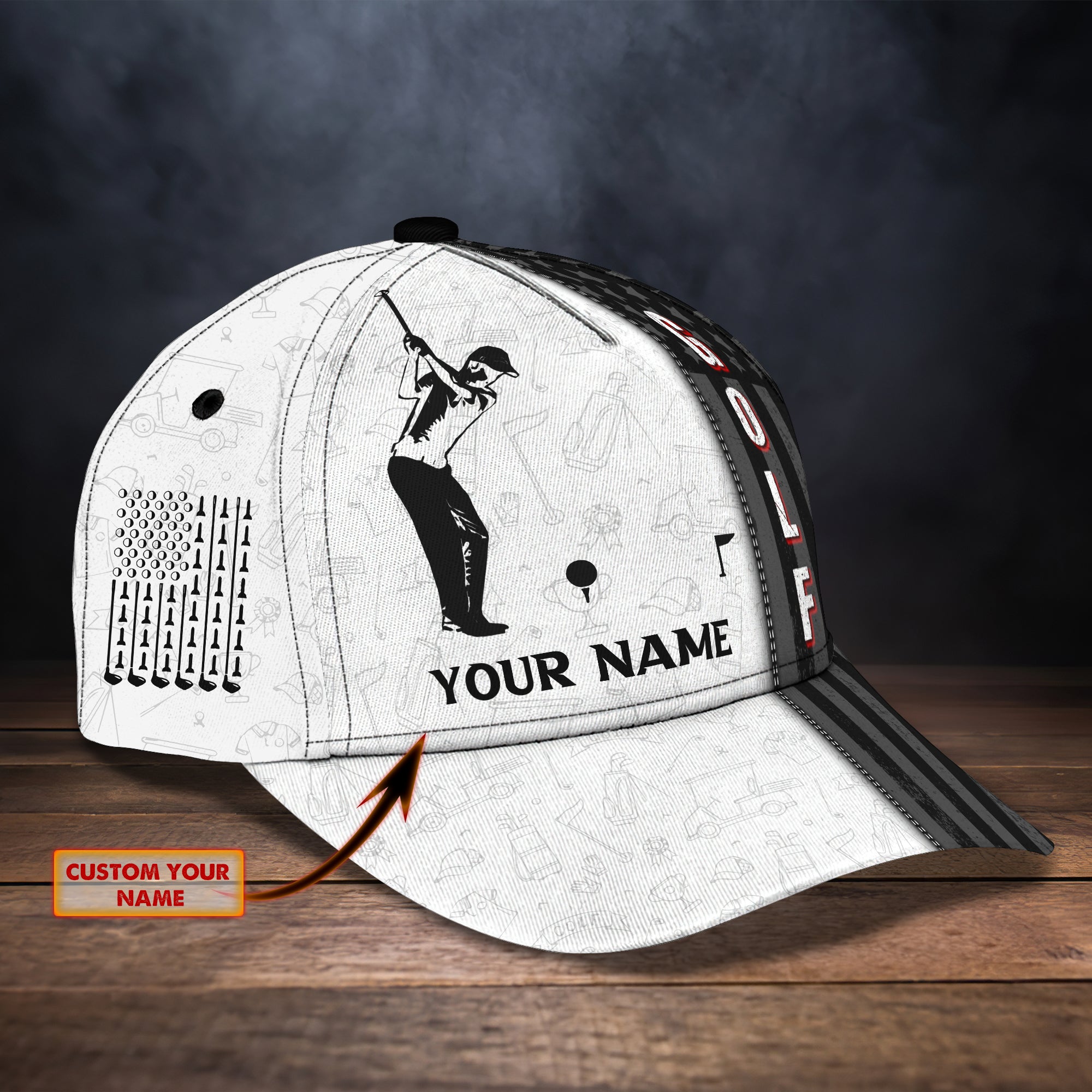 Custom Classic Golf Cap - Personalized Name Trucker Hats Custom Hats Gifts For Men & Women