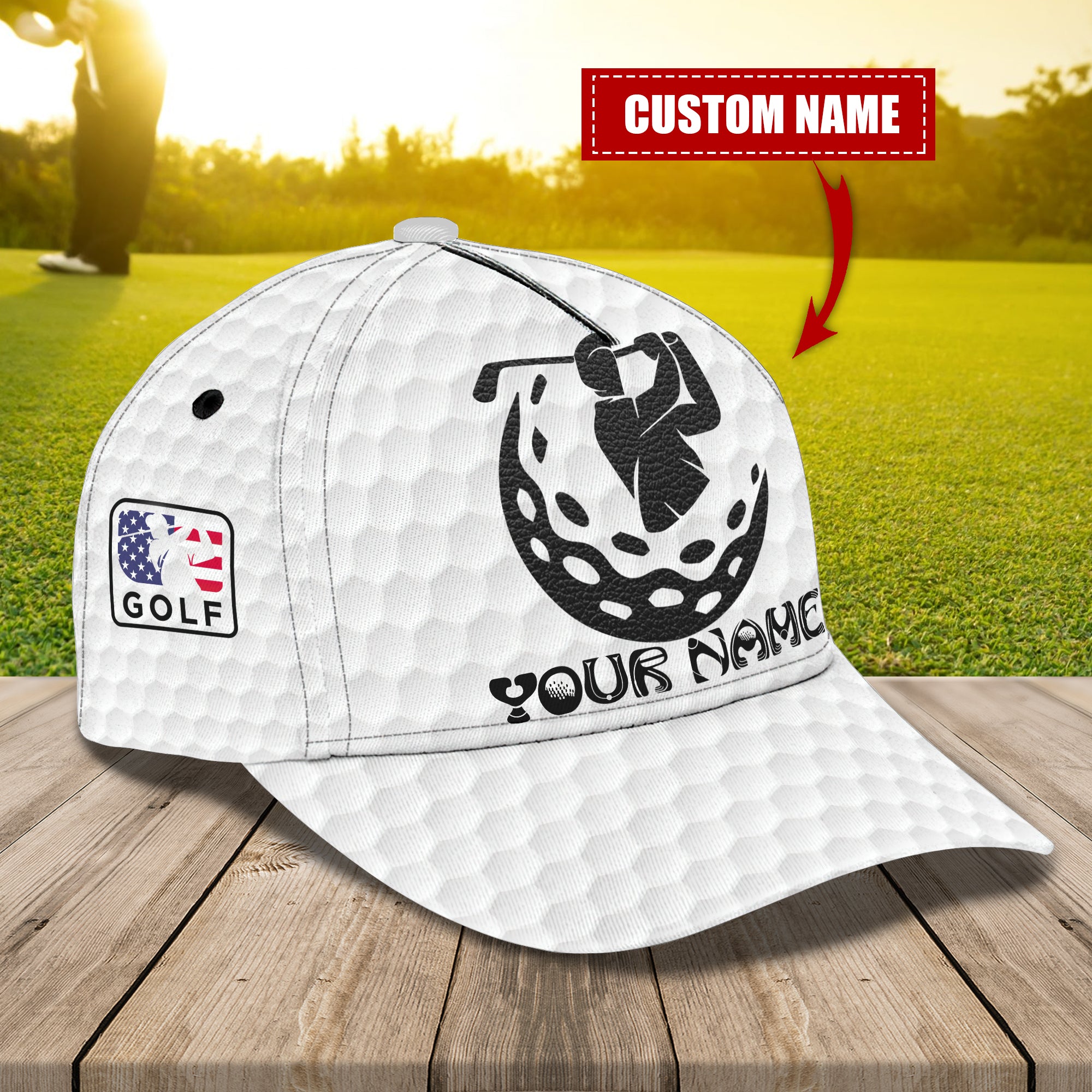 Custom Classic Golf Cap - Personalized Name Trucker Hats Custom Hats Gifts For Men & Women