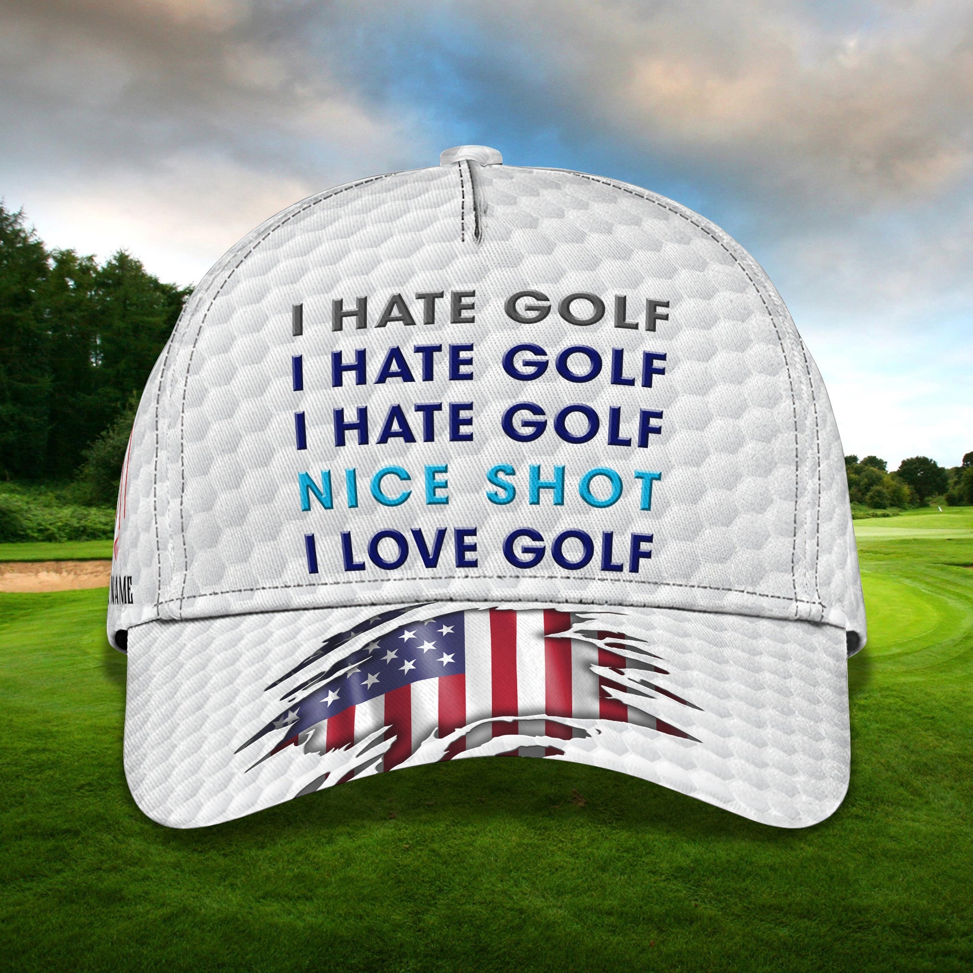 Custom Classic Golf Cap - Personalized Name Trucker Hats Custom Hats Gifts For Men & Women
