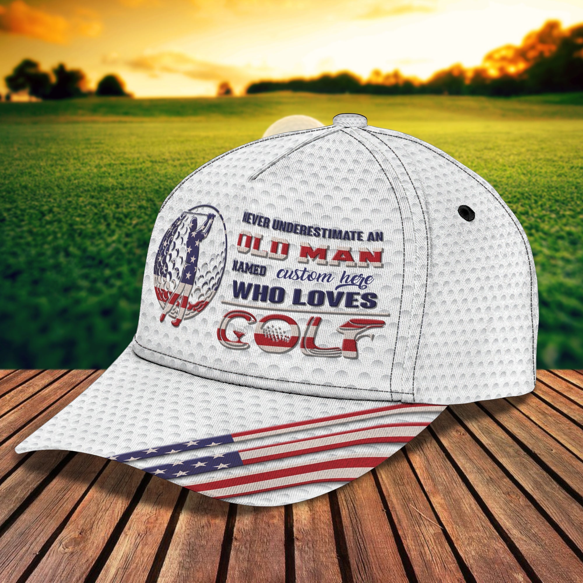 Custom Classic Golf Cap - Personalized Name Trucker Hats Custom Hats Gifts For Men & Women
