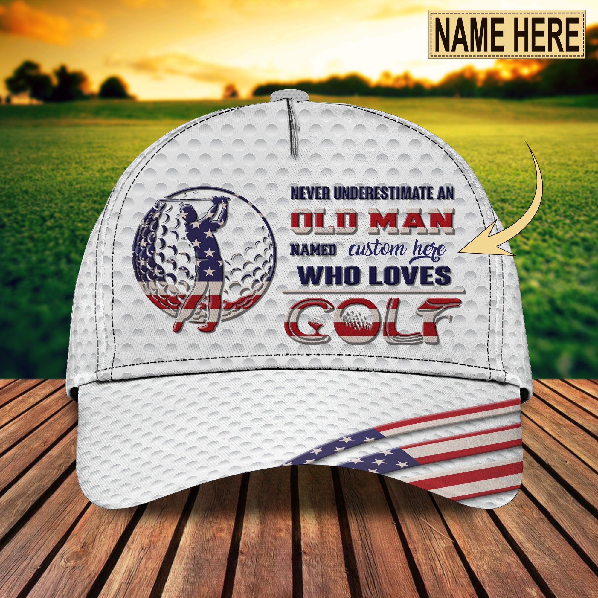 Custom Classic Golf Cap - Personalized Name Trucker Hats Custom Hats Gifts For Men & Women
