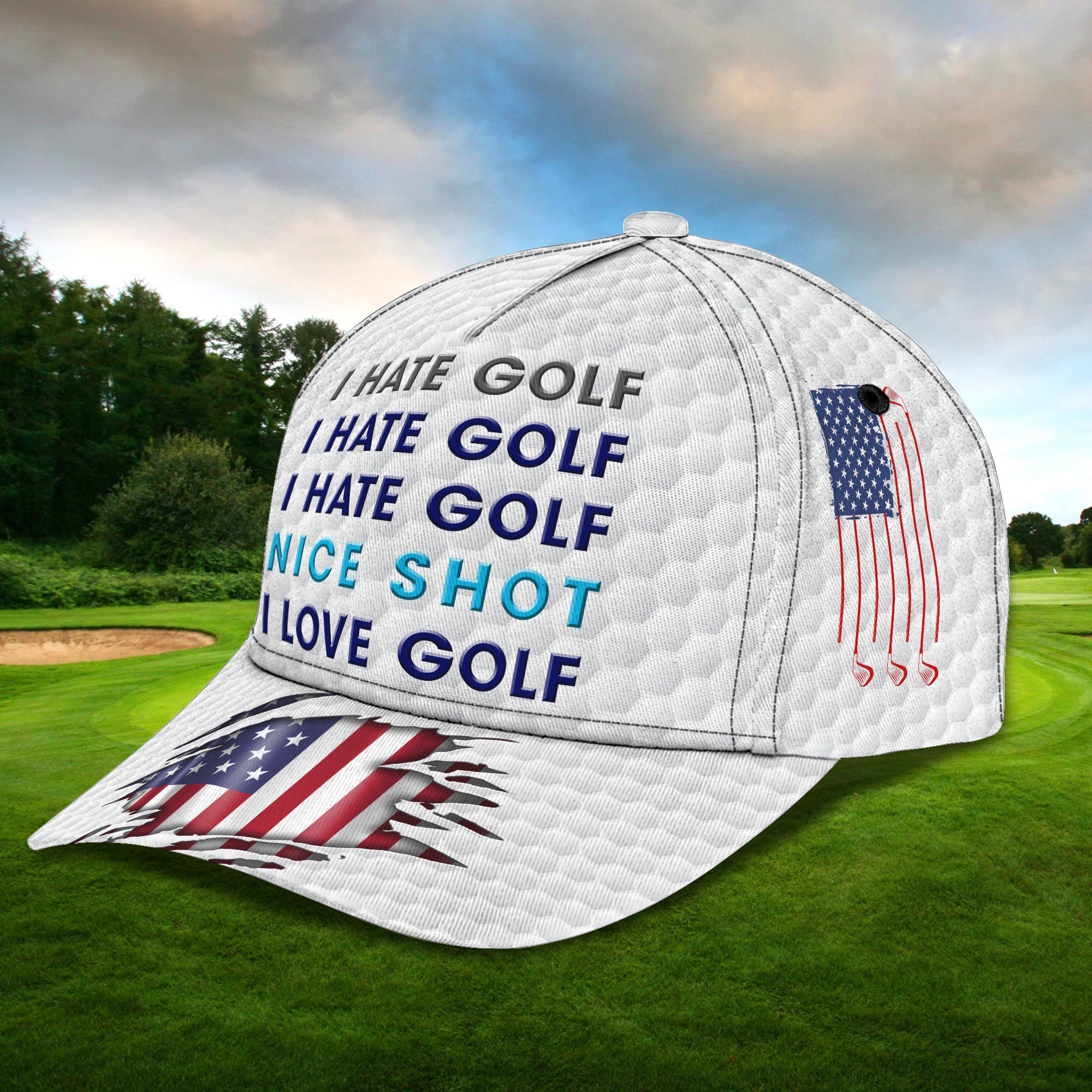 Custom Classic Golf Cap - Personalized Name Trucker Hats Custom Hats Gifts For Men & Women