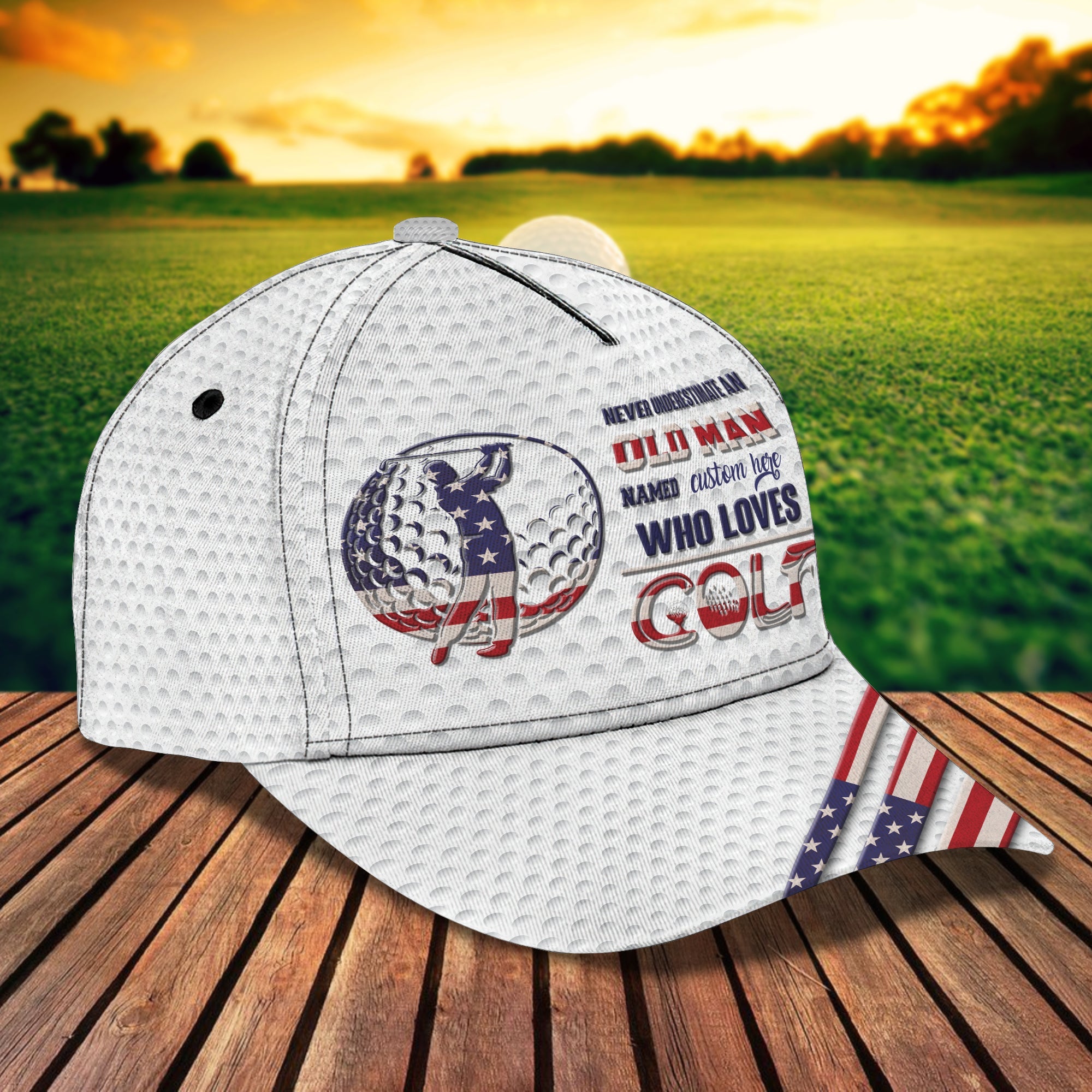 Custom Classic Golf Cap - Personalized Name Trucker Hats Custom Hats Gifts For Men & Women