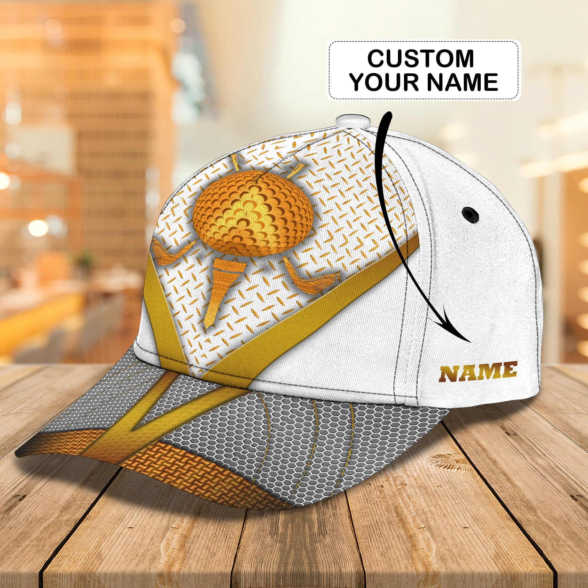 Custom Classic Golf Cap - Personalized Name  - Black Trucker Hats Custom Hats Gifts For Men & Women