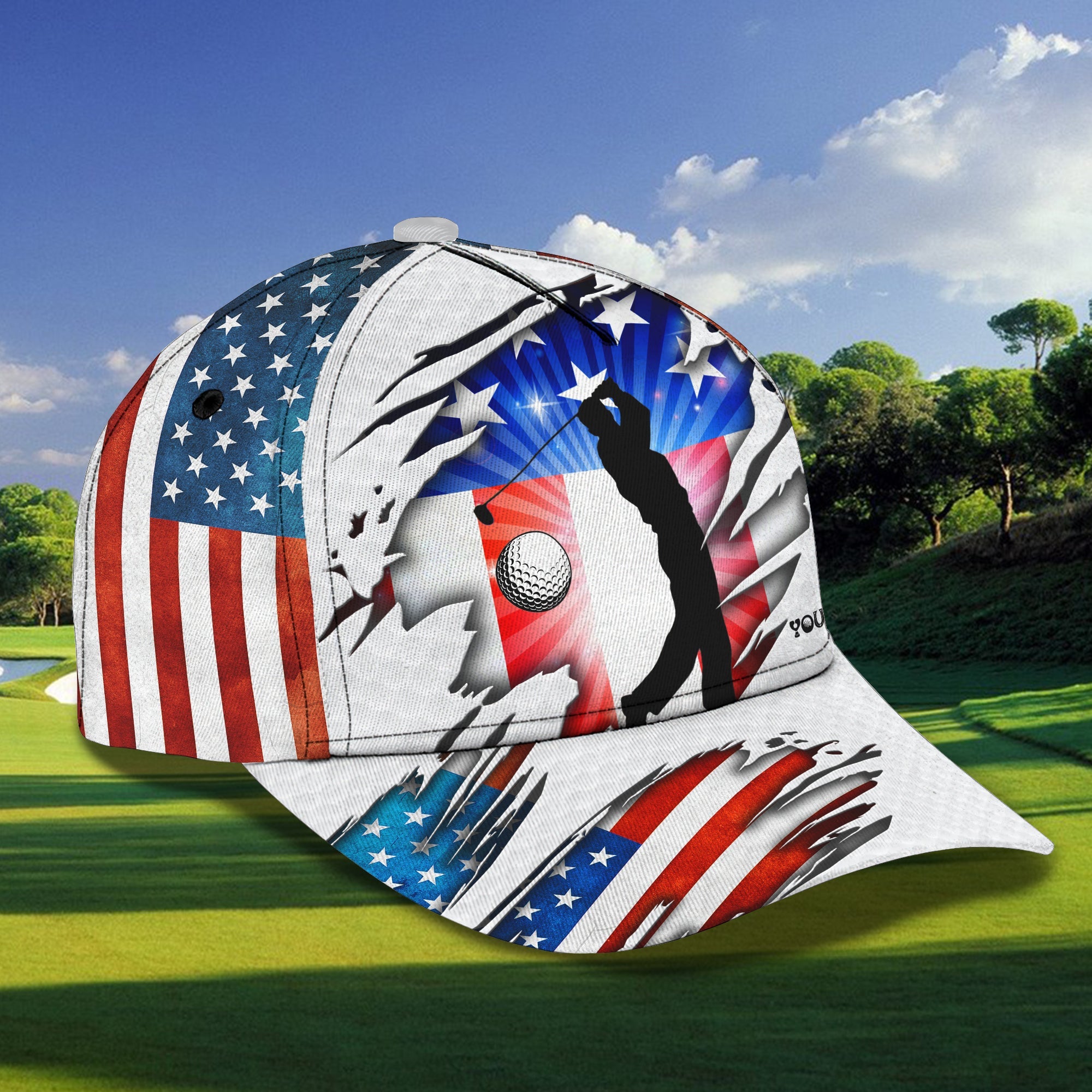 Custom Classic Golf Cap - Personalized Name  - Free Shipping Trucker Hats Custom Hats Gifts For Men & Women