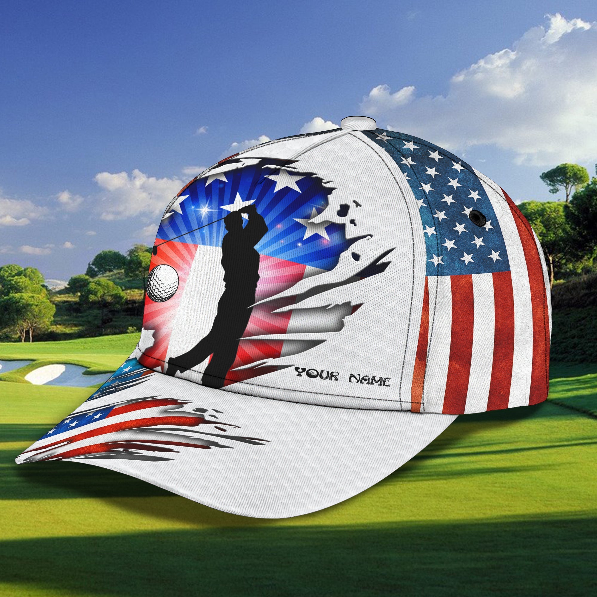 Custom Classic Golf Cap - Personalized Name  - Free Shipping Trucker Hats Custom Hats Gifts For Men & Women