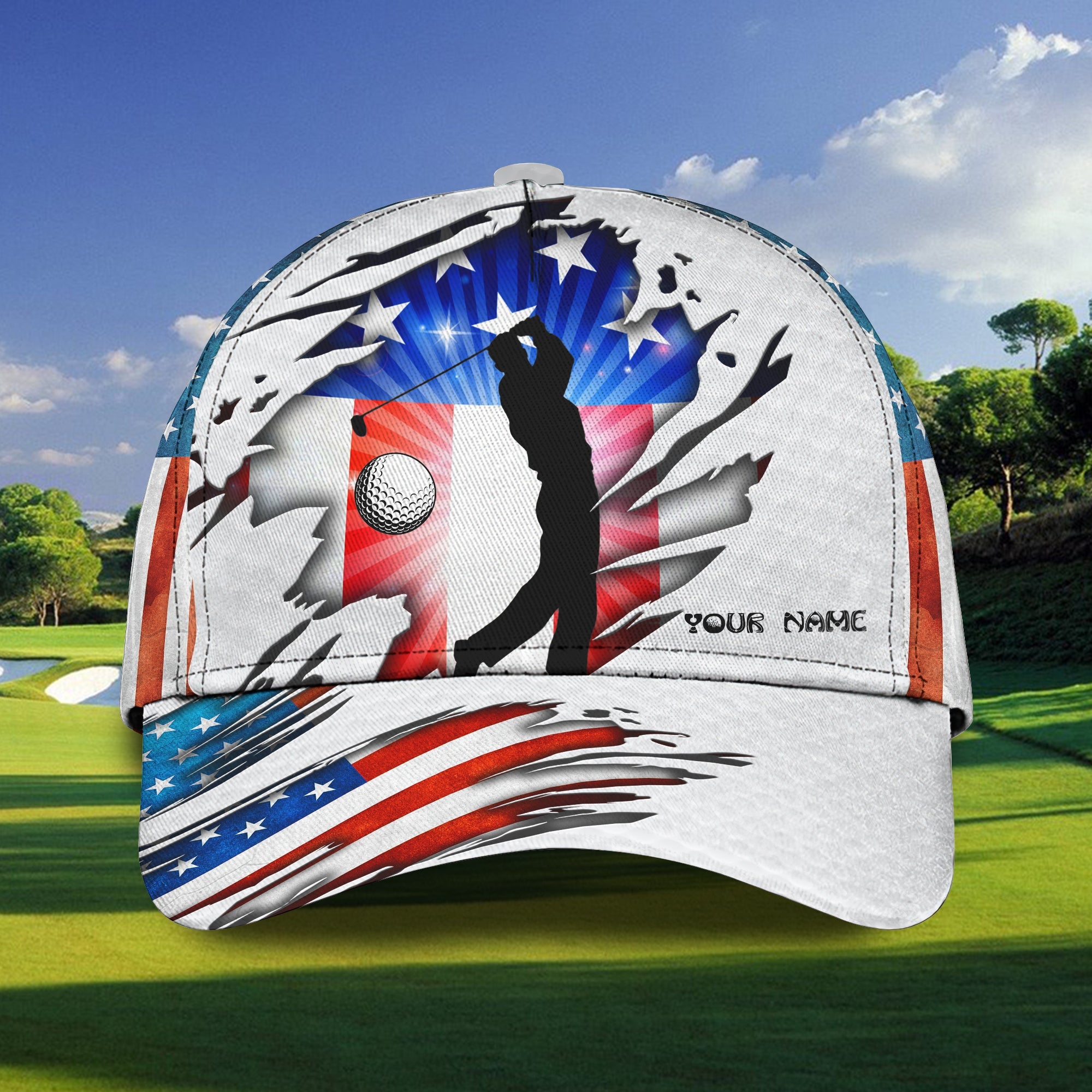 Custom Classic Golf Cap - Personalized Name  - Free Shipping Trucker Hats Custom Hats Gifts For Men & Women