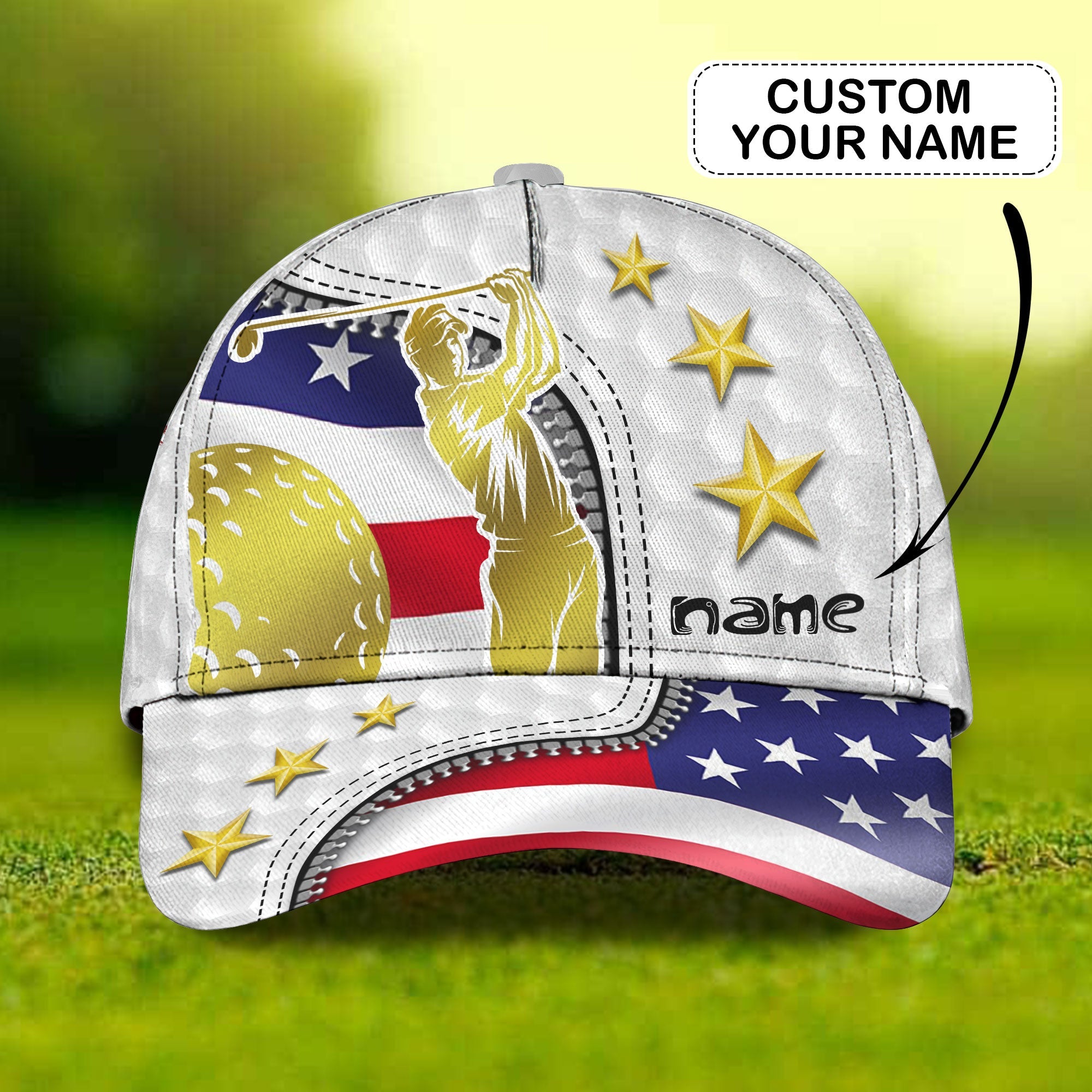 Custom Classic Golf Lover Cap - Personalized Name Cap Trucker Hats Custom Hats Gifts For Men & Women