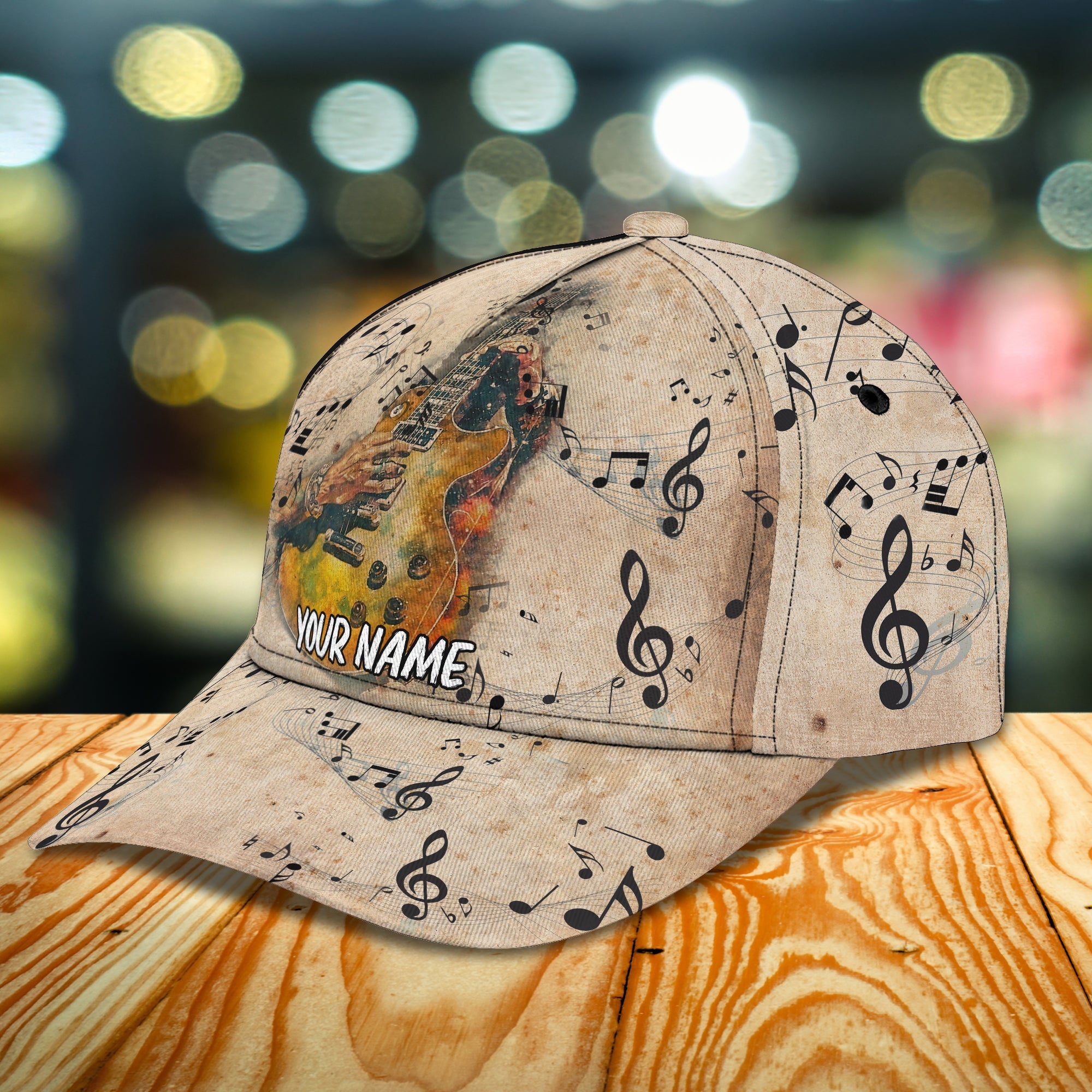 Custom Classic Guitar Cap - Personalized Name Trucker Hats Custom Hats Gifts For Men & Women