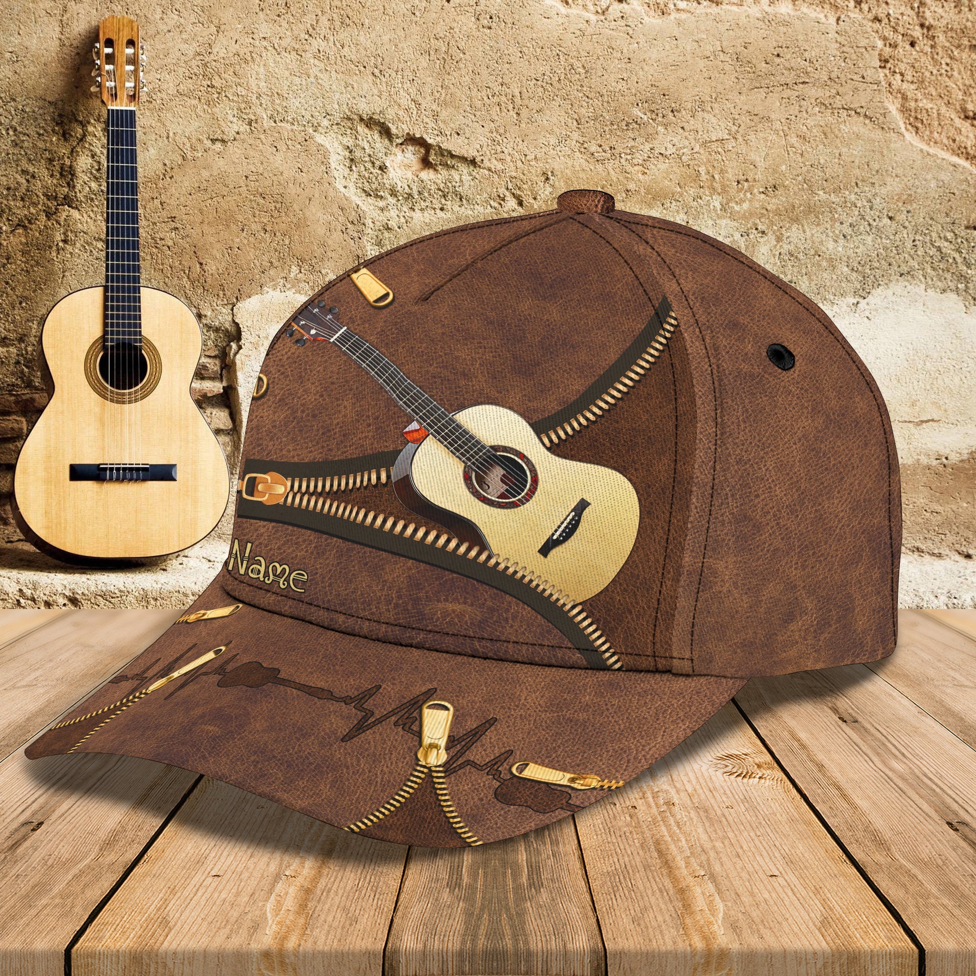 Custom Classic Guitar Cap - Personalized Name  Cap Trucker Hats Custom Hats Gifts For Men & Women