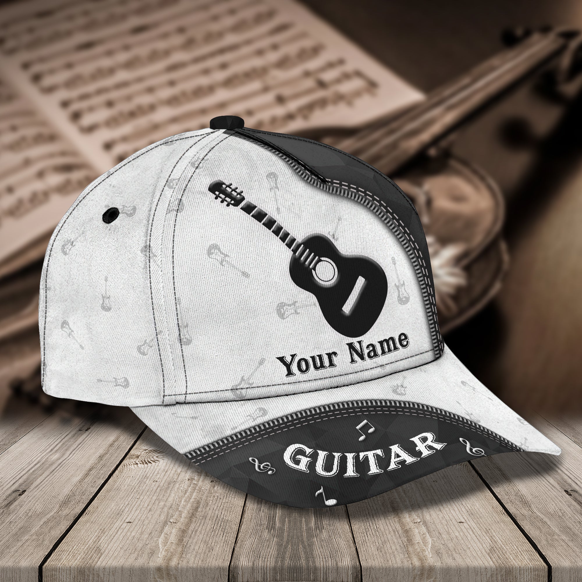 Custom Classic Guitar Cap - Personalized Name Hat Trucker Hats Custom Hats Gifts For Men & Women