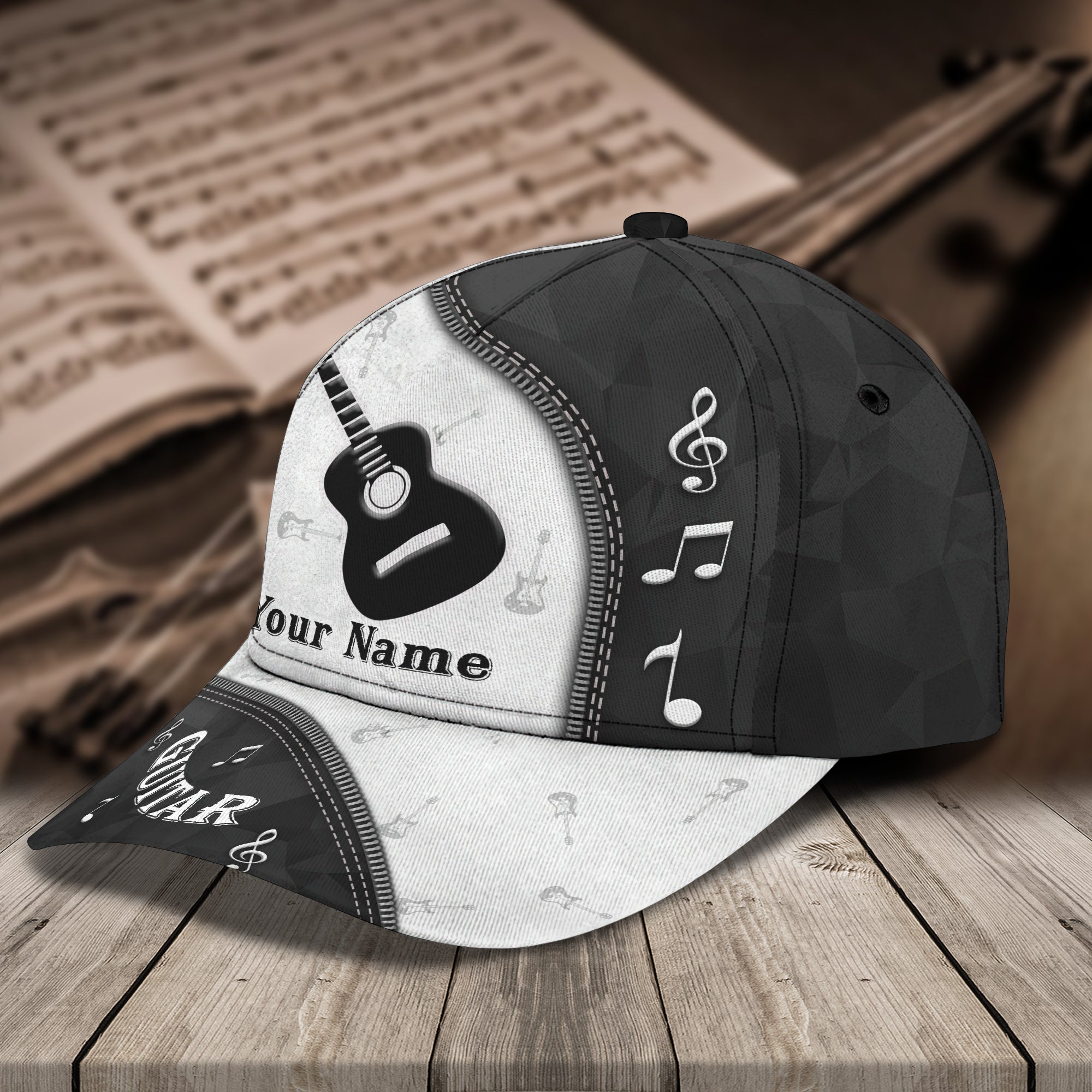 Custom Classic Guitar Cap - Personalized Name Hat Trucker Hats Custom Hats Gifts For Men & Women