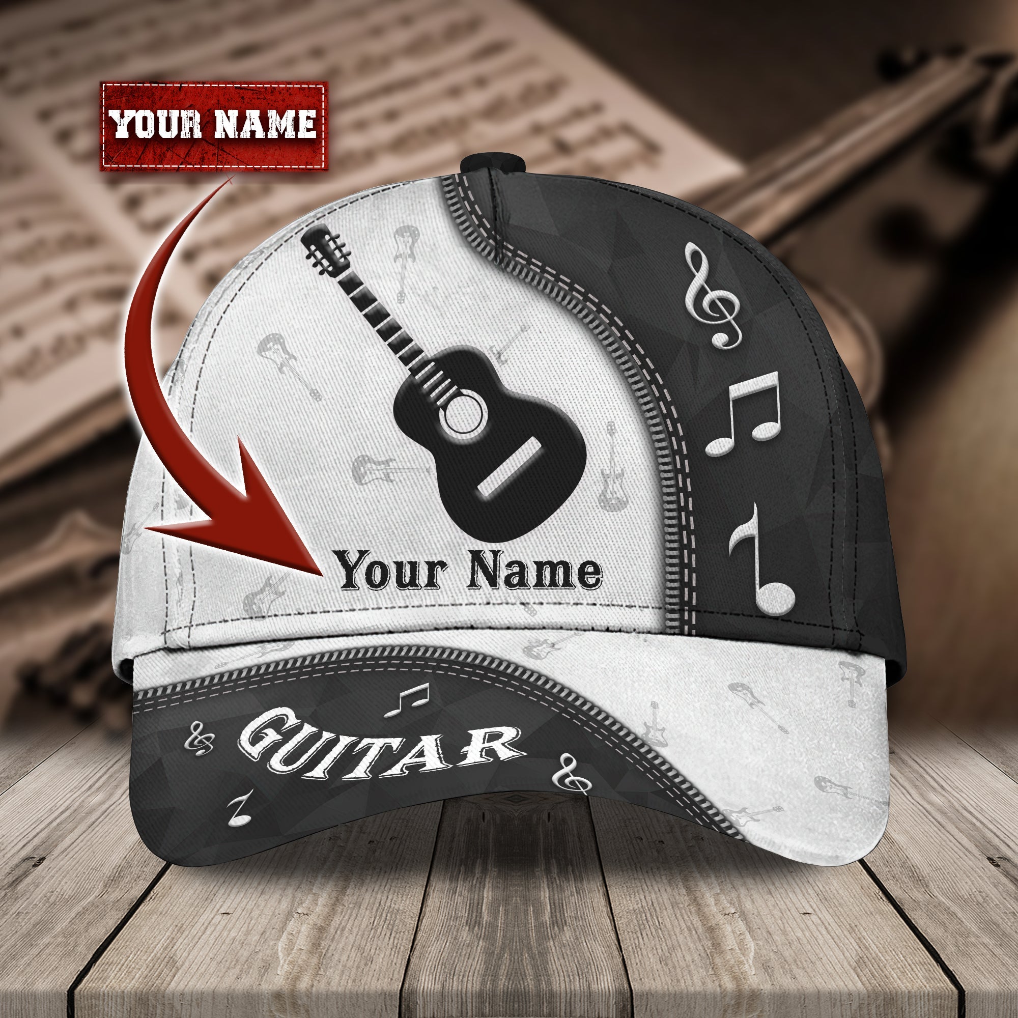 Custom Classic Guitar Cap - Personalized Name Hat Trucker Hats Custom Hats Gifts For Men & Women