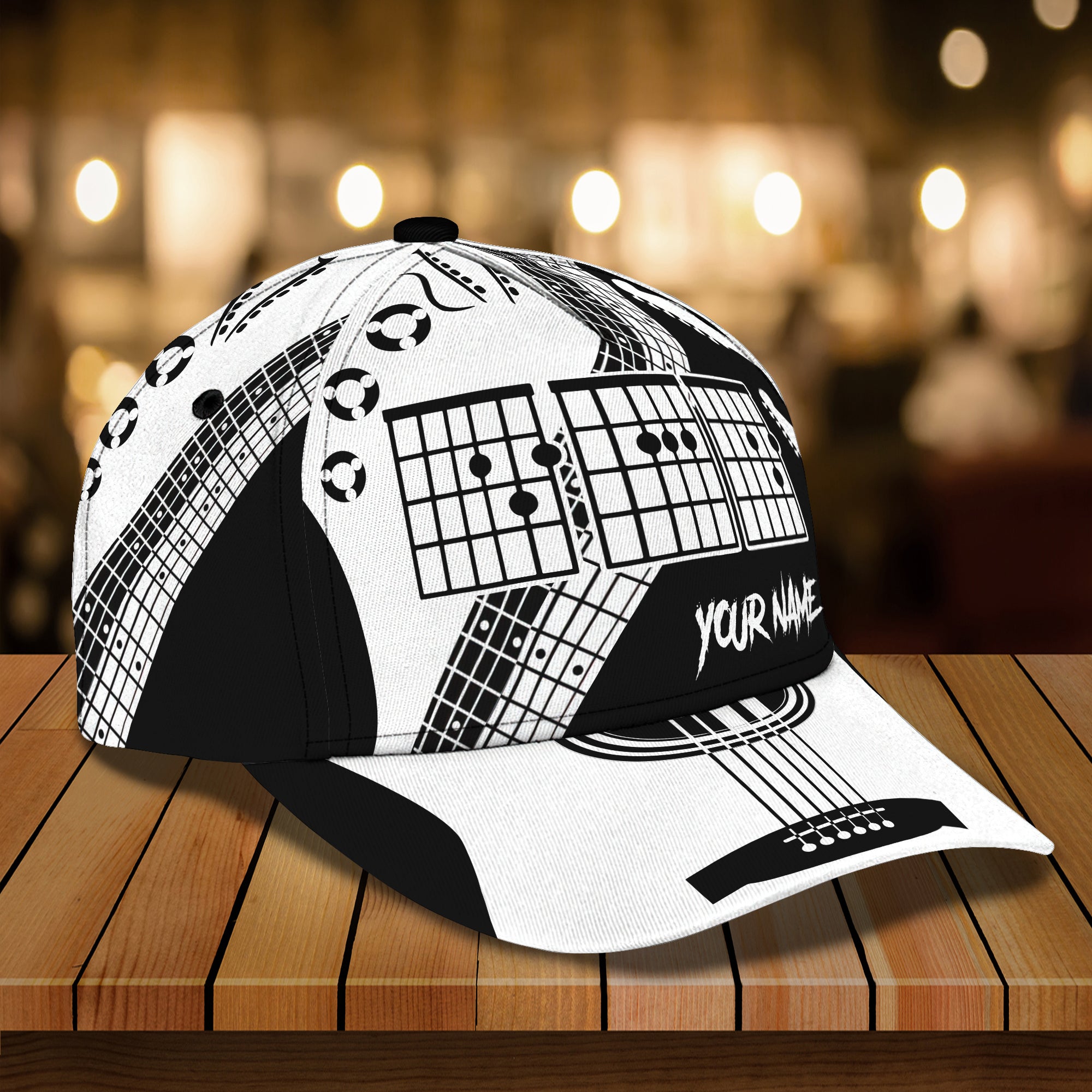 Custom Classic Guitar Chord Cap - Personalized Name Option Trucker Hats Custom Hats Gifts For Men & Women