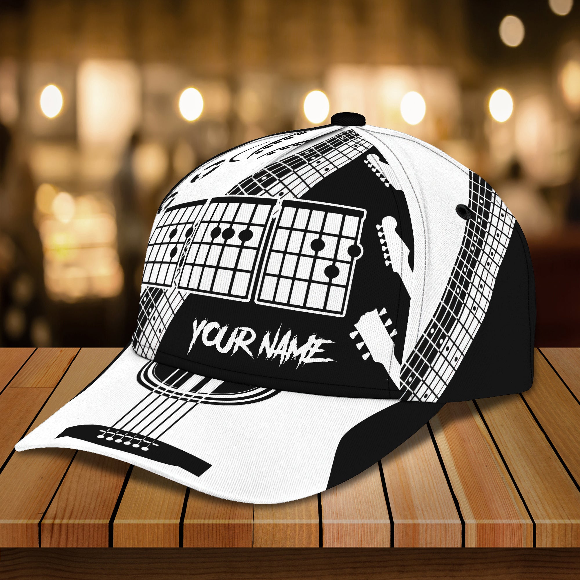 Custom Classic Guitar Chord Cap - Personalized Name Option Trucker Hats Custom Hats Gifts For Men & Women