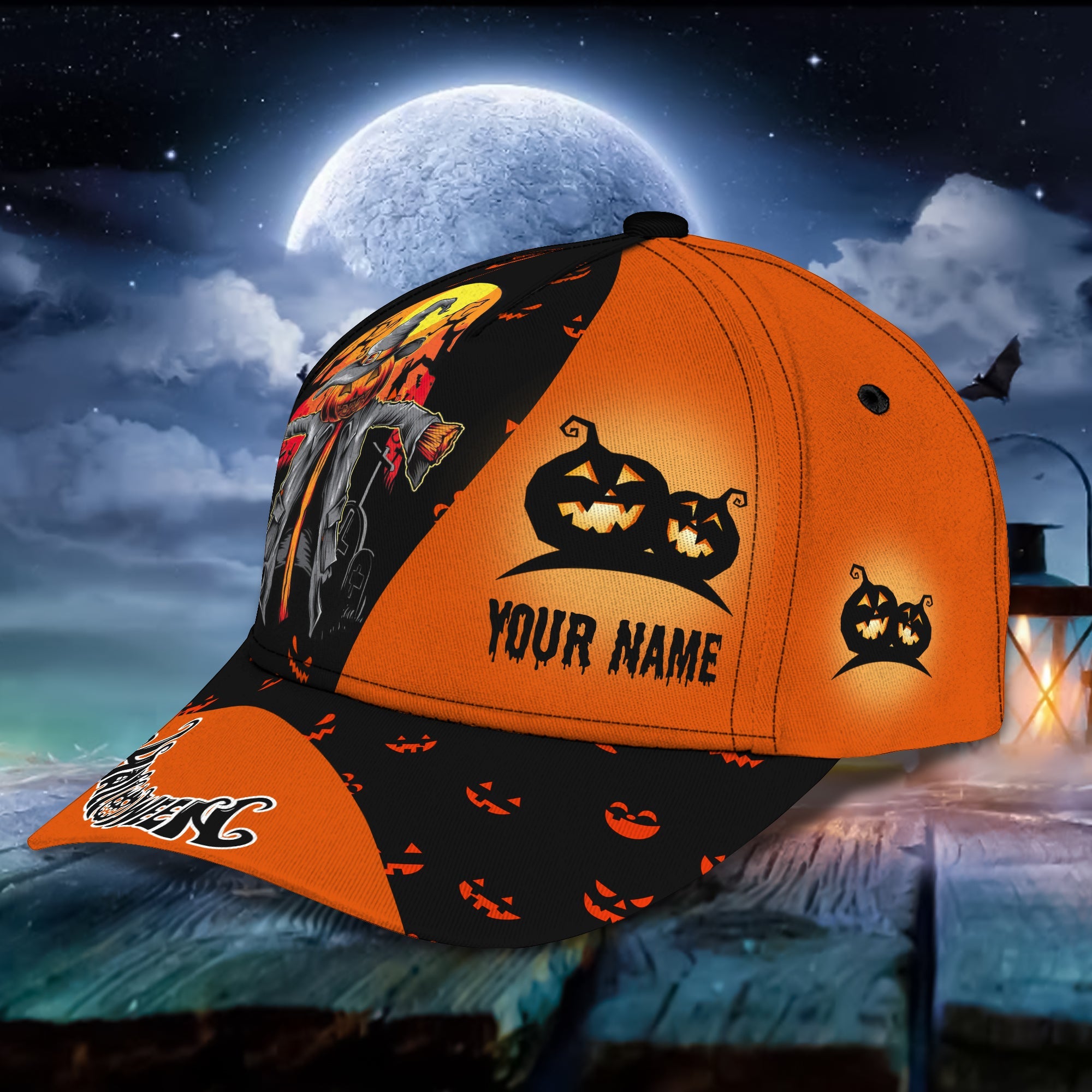 Custom Classic Halloween Name Cap - Personalized Gift Trucker Hats Custom Hats Gifts For Men & Women