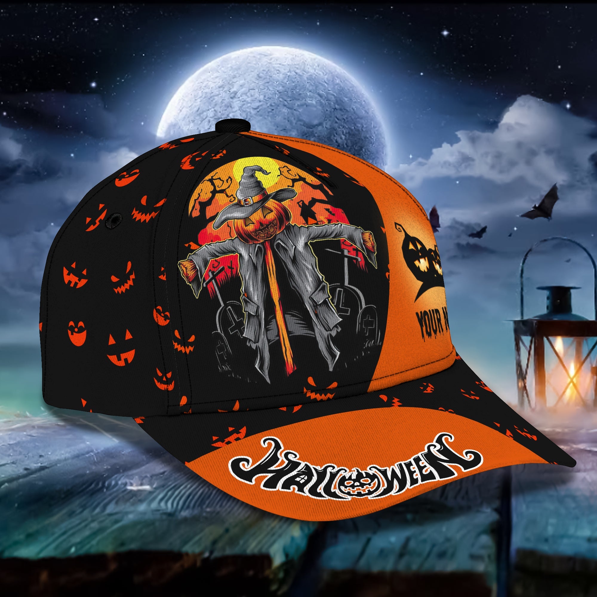Custom Classic Halloween Name Cap - Personalized Gift Trucker Hats Custom Hats Gifts For Men & Women