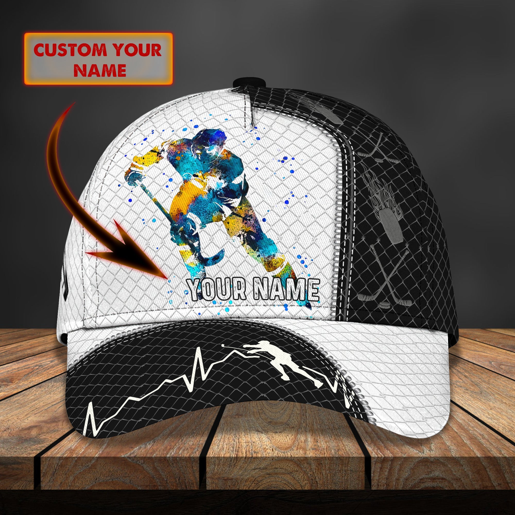 Custom Classic Hockey Cap - Personalized Name Hat - Perfect Gift Trucker Hats Custom Hats Gifts For Men & Women