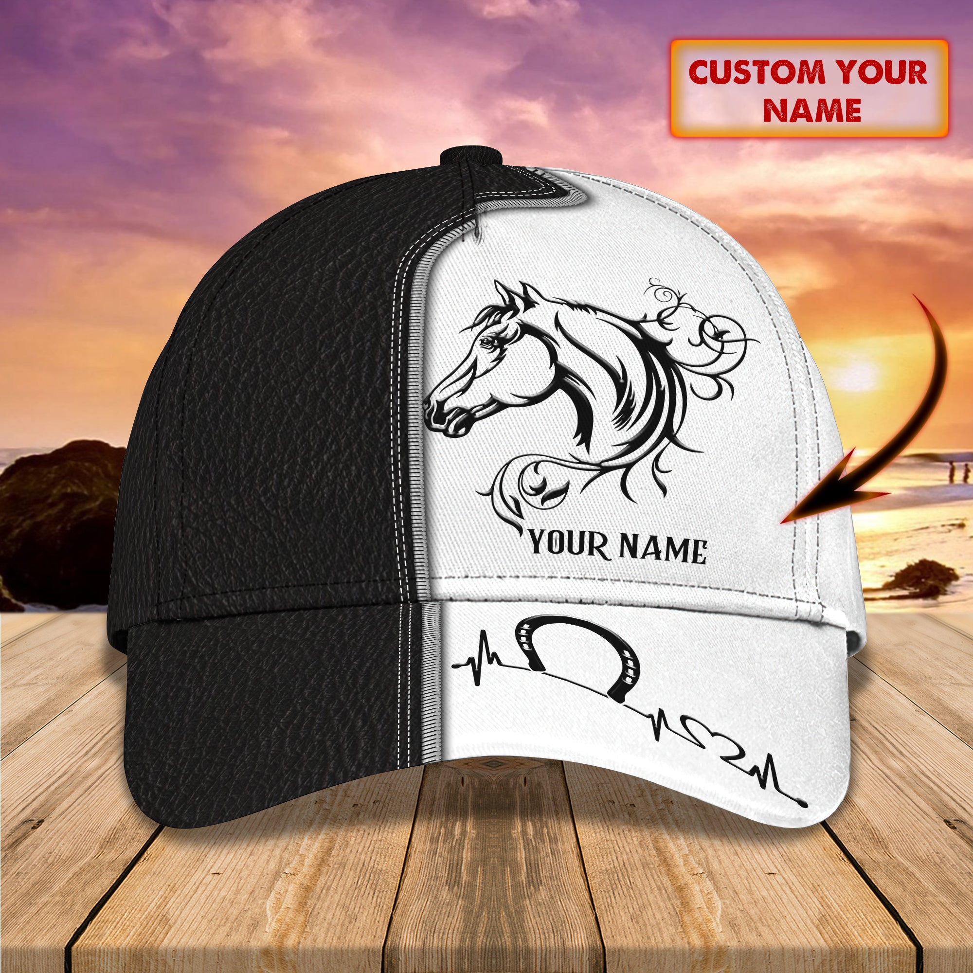 Custom Classic Horse Cap - Personalized Name Cap Trucker Hats Custom Hats Gifts For Men & Women