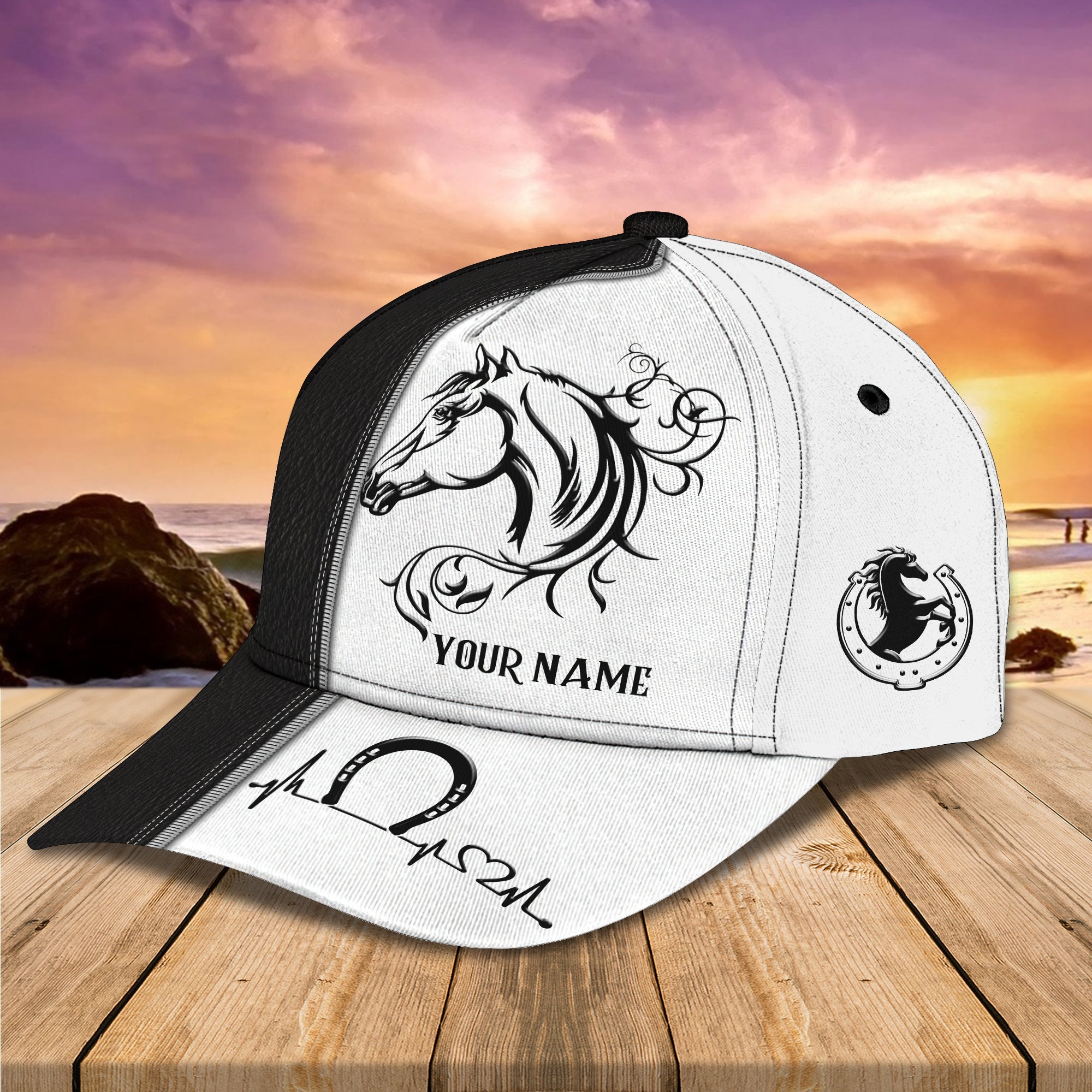 Custom Classic Horse Cap - Personalized Name Cap Trucker Hats Custom Hats Gifts For Men & Women