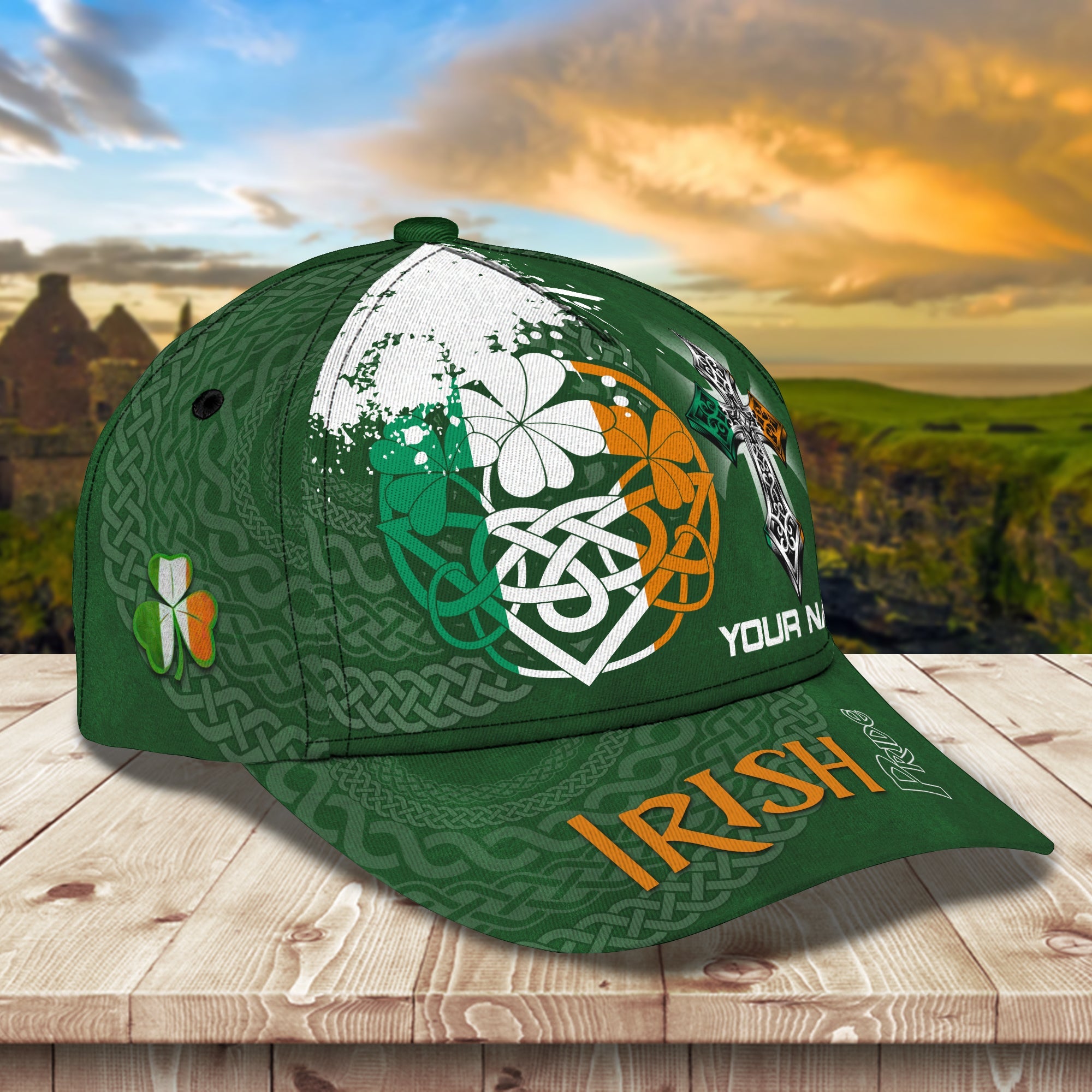 Custom Classic Irish Pride Cap - Personalized Name Option Trucker Hats Custom Hats Gifts For Men & Women