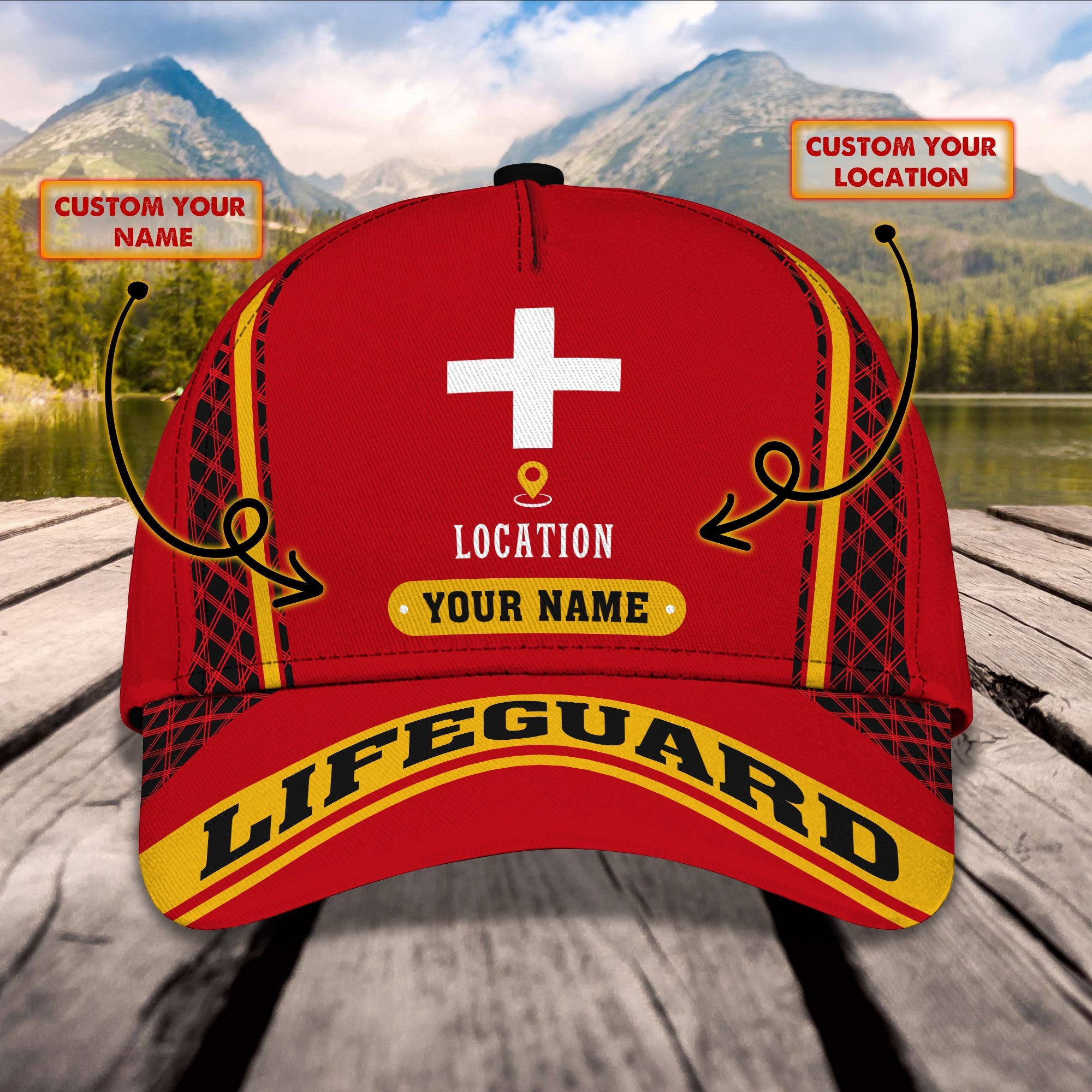 Custom Classic Lifeguard Cap - Personalized Name  - Perfect Gift Trucker Hats Custom Hats Gifts For Men & Women