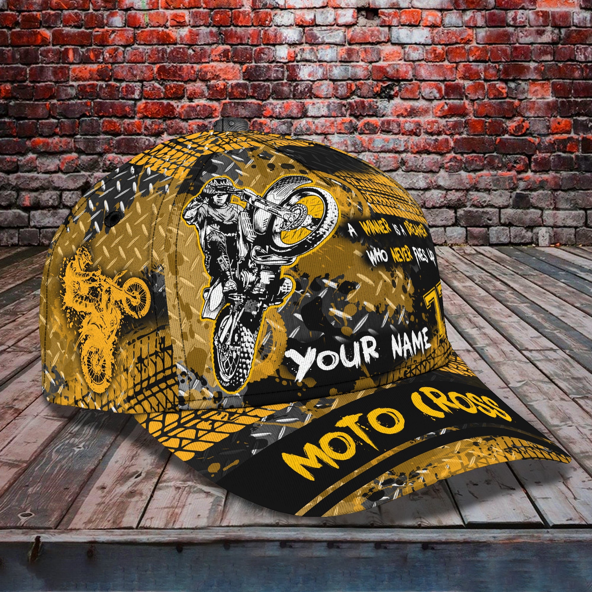 Custom Classic Motocross Cap - Personalized Name Cap Trucker Hats Custom Hats Gifts For Men & Women