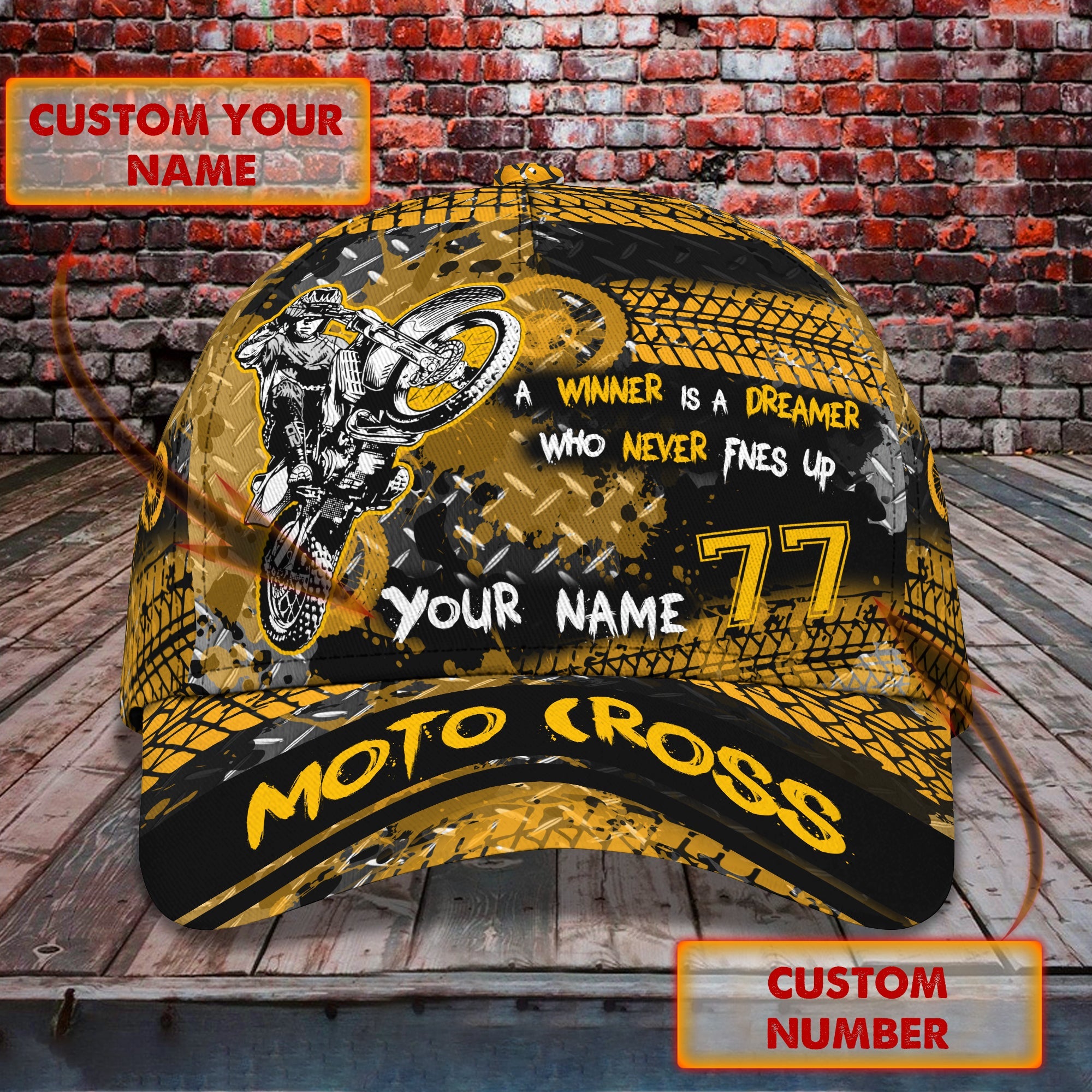 Custom Classic Motocross Cap - Personalized Name Cap Trucker Hats Custom Hats Gifts For Men & Women