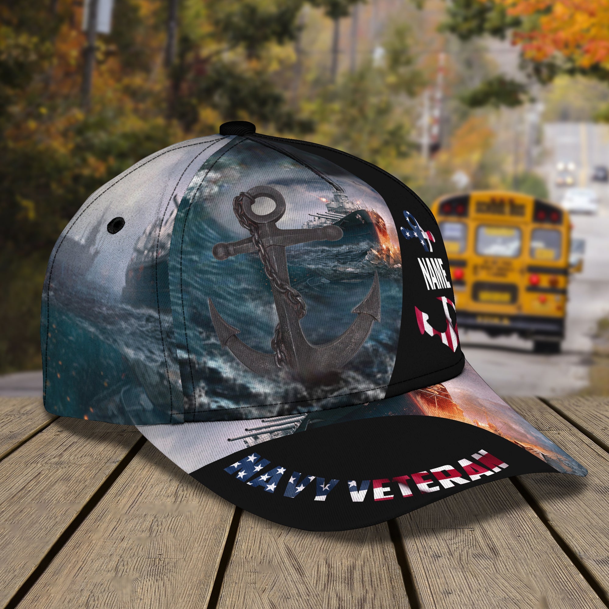 Custom Classic Navy Veteran Cap Trucker Hats Custom Hats Gifts For Men & Women