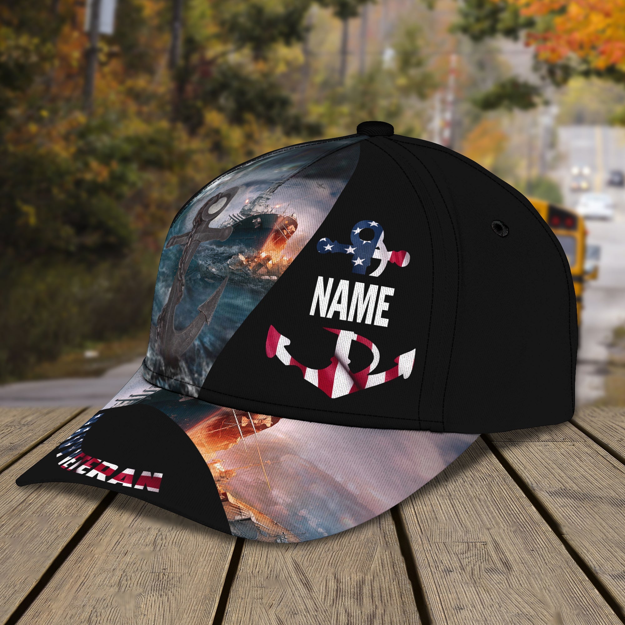 Custom Classic Navy Veteran Cap Trucker Hats Custom Hats Gifts For Men & Women