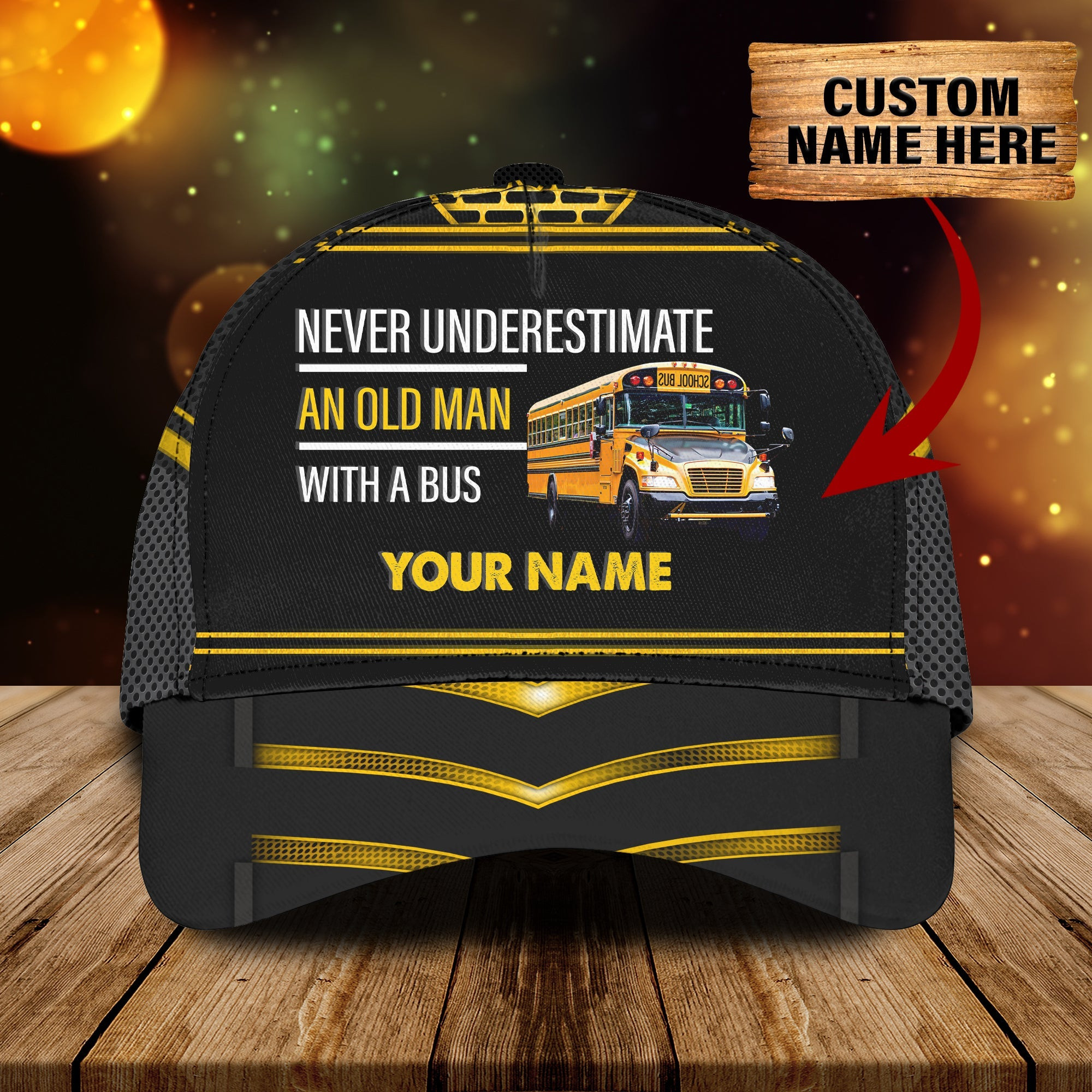 Custom Classic Personalized School Bus Cap Trucker Hats Custom Hats Gifts For Men & Women