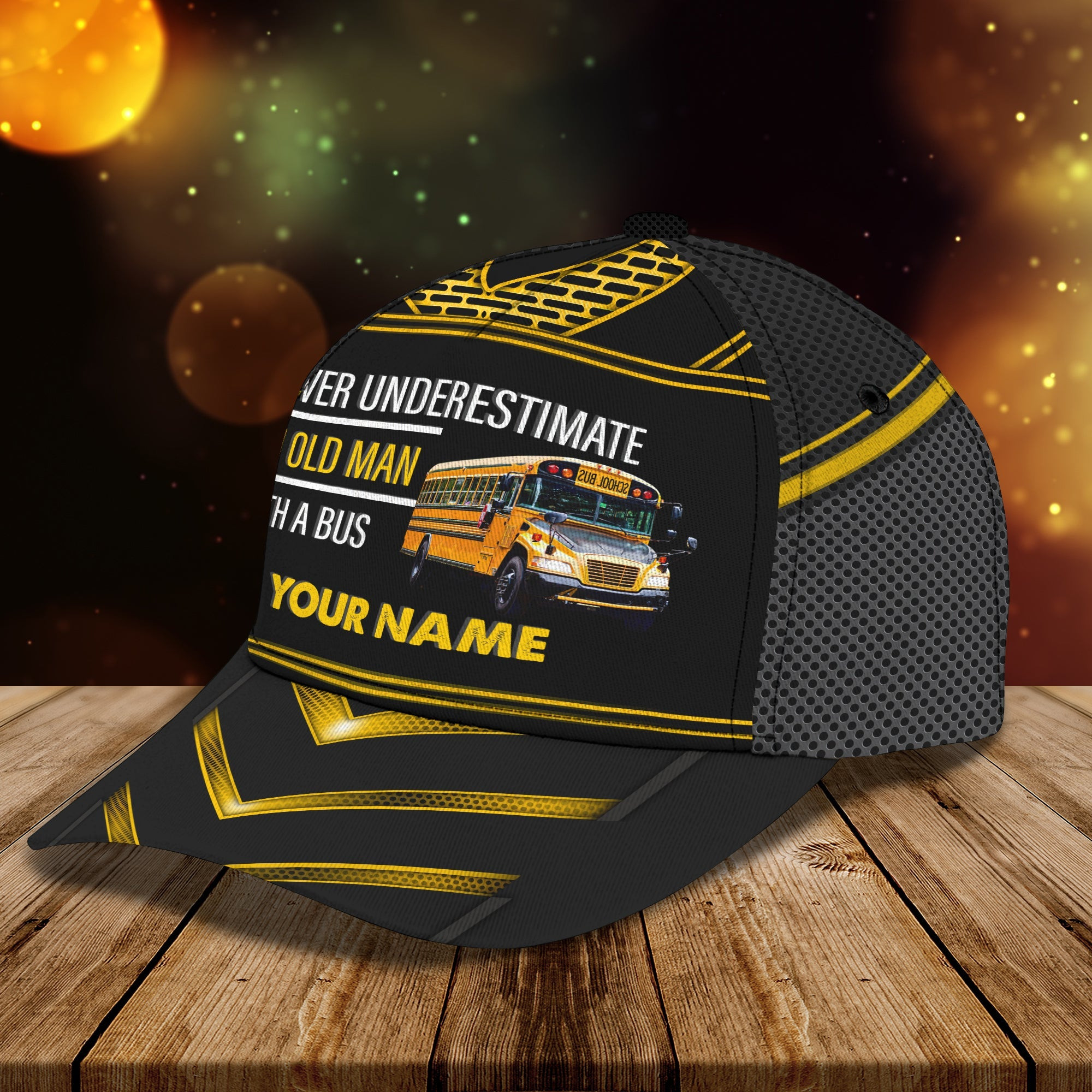Custom Classic Personalized School Bus Cap Trucker Hats Custom Hats Gifts For Men & Women