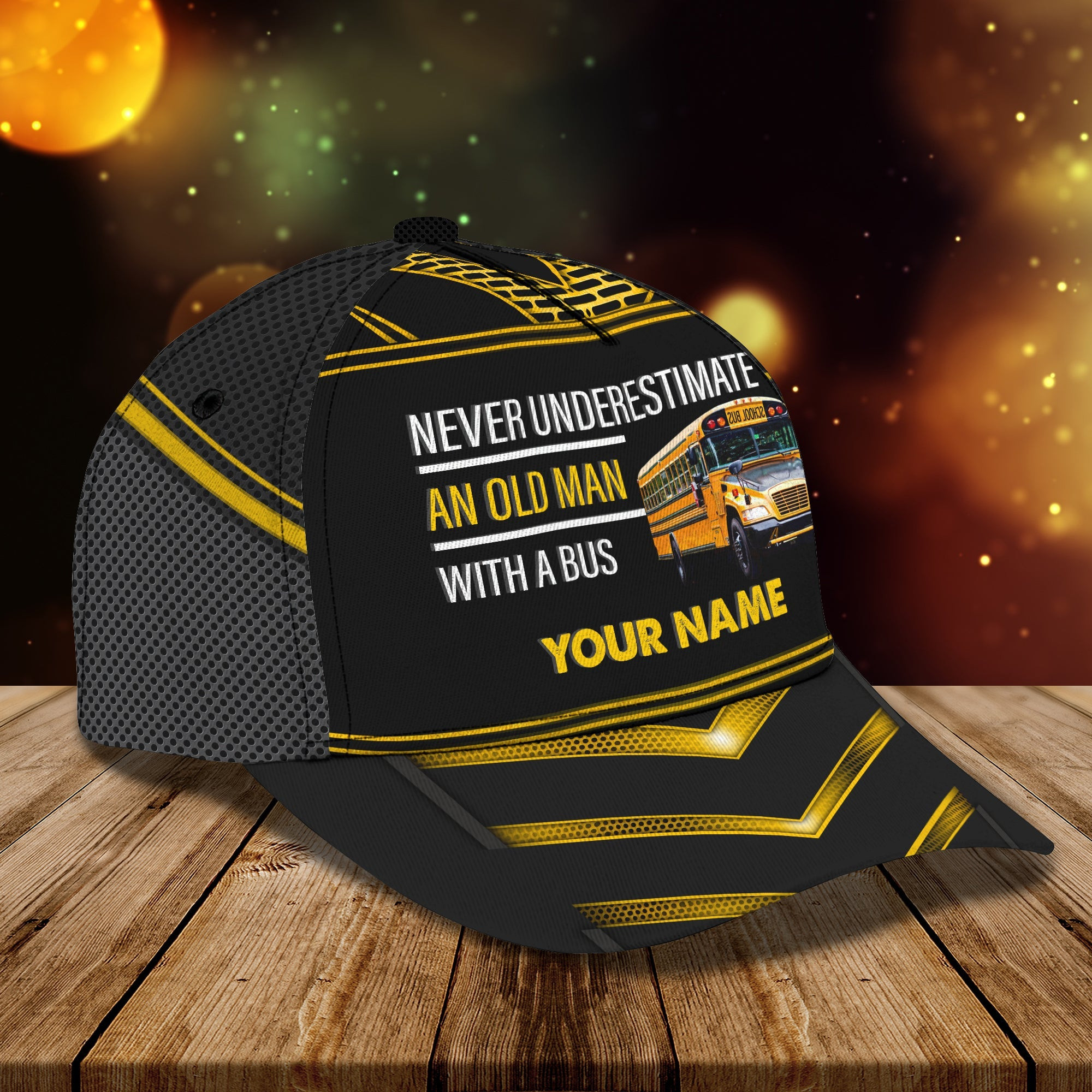 Custom Classic Personalized School Bus Cap Trucker Hats Custom Hats Gifts For Men & Women