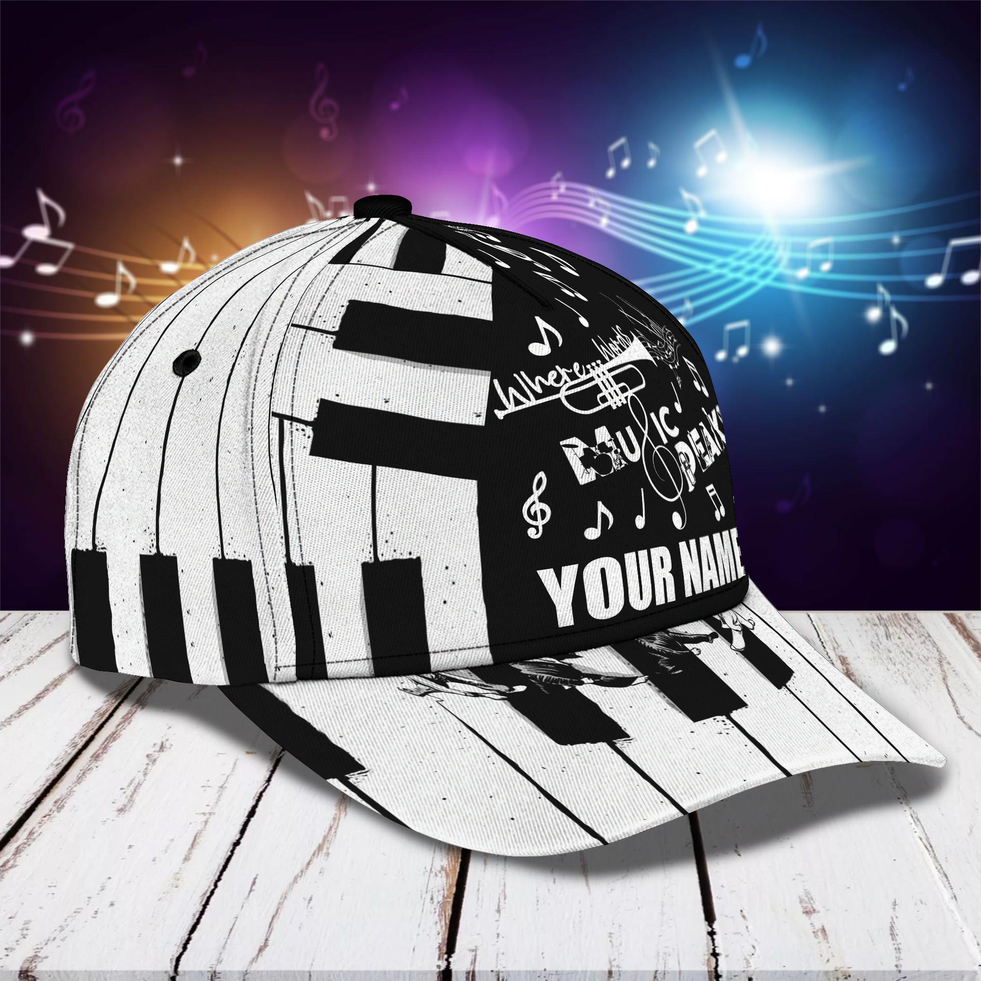 Custom Classic Piano Cap - Personalized Gift Trucker Hats Custom Hats Gifts For Men & Women