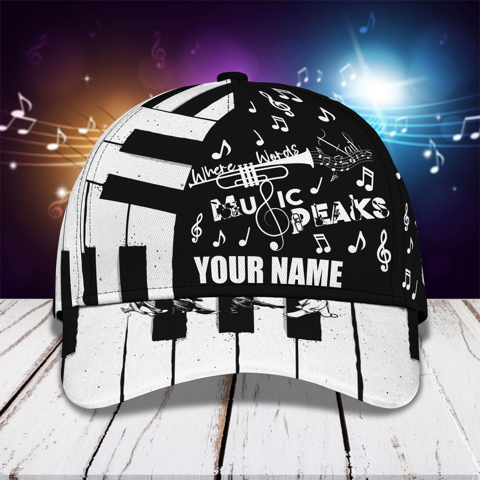 Custom Classic Piano Cap - Personalized Gift Trucker Hats Custom Hats Gifts For Men & Women