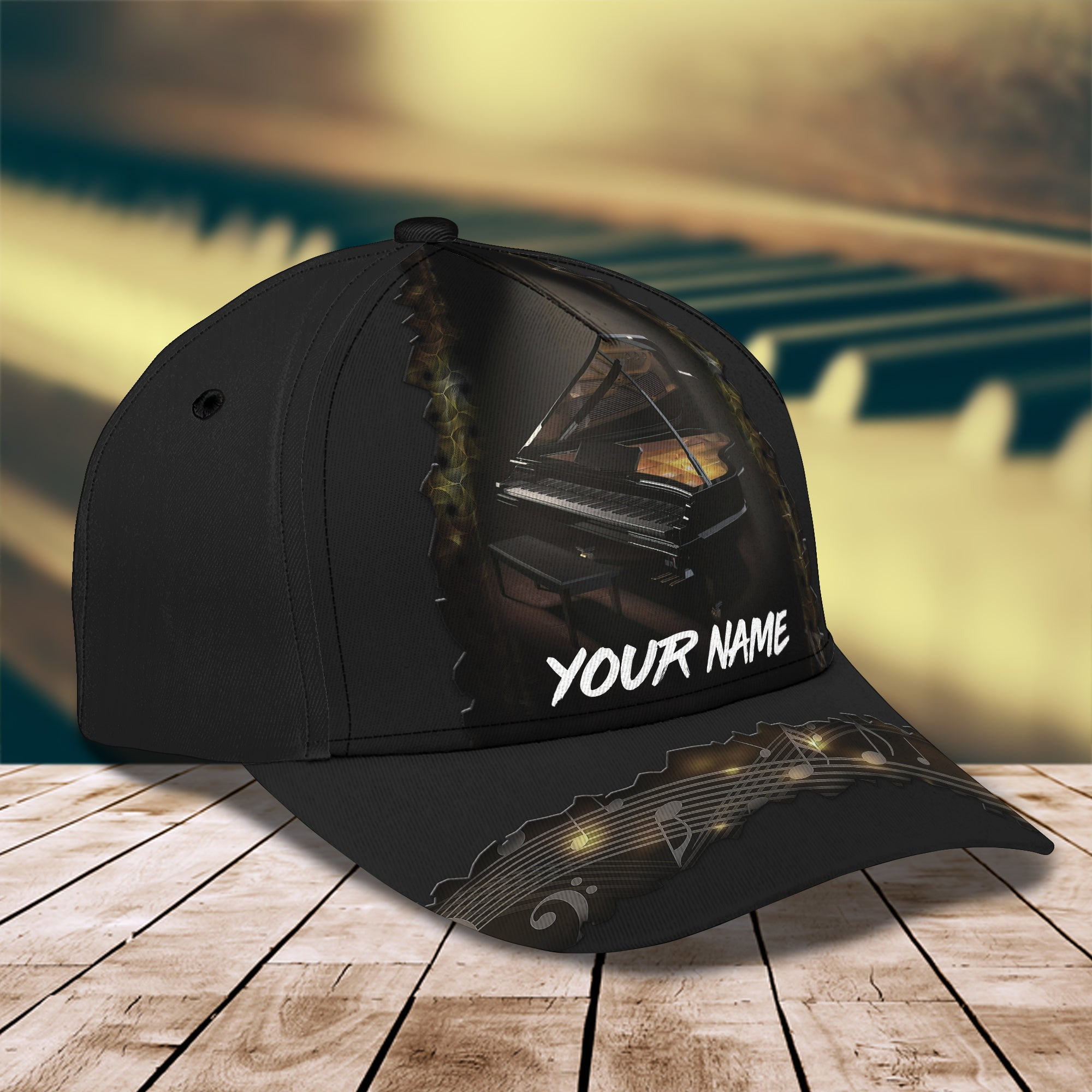 Custom Classic Piano Cap - Personalized Gift For Music Lovers Trucker Hats Custom Hats Gifts For Men & Women