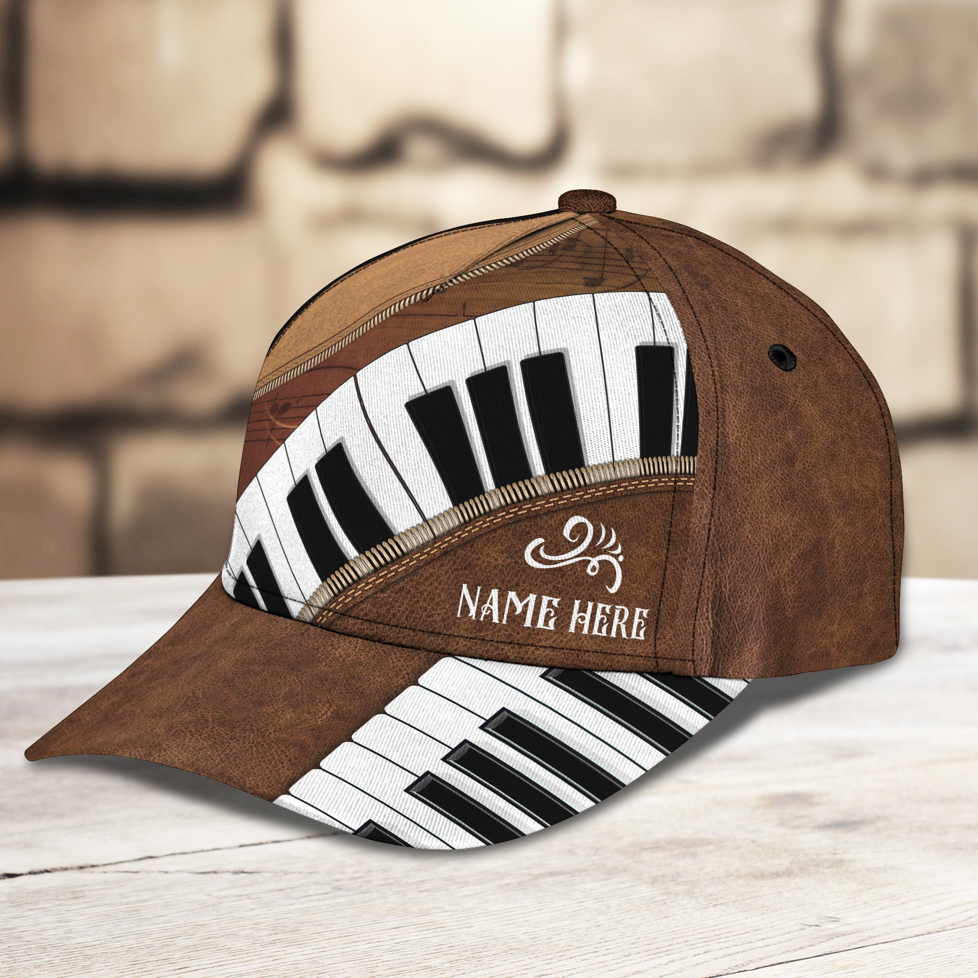 Custom Classic Piano Cap - Personalized Name Cap Trucker Hats Custom Hats Gifts For Men & Women