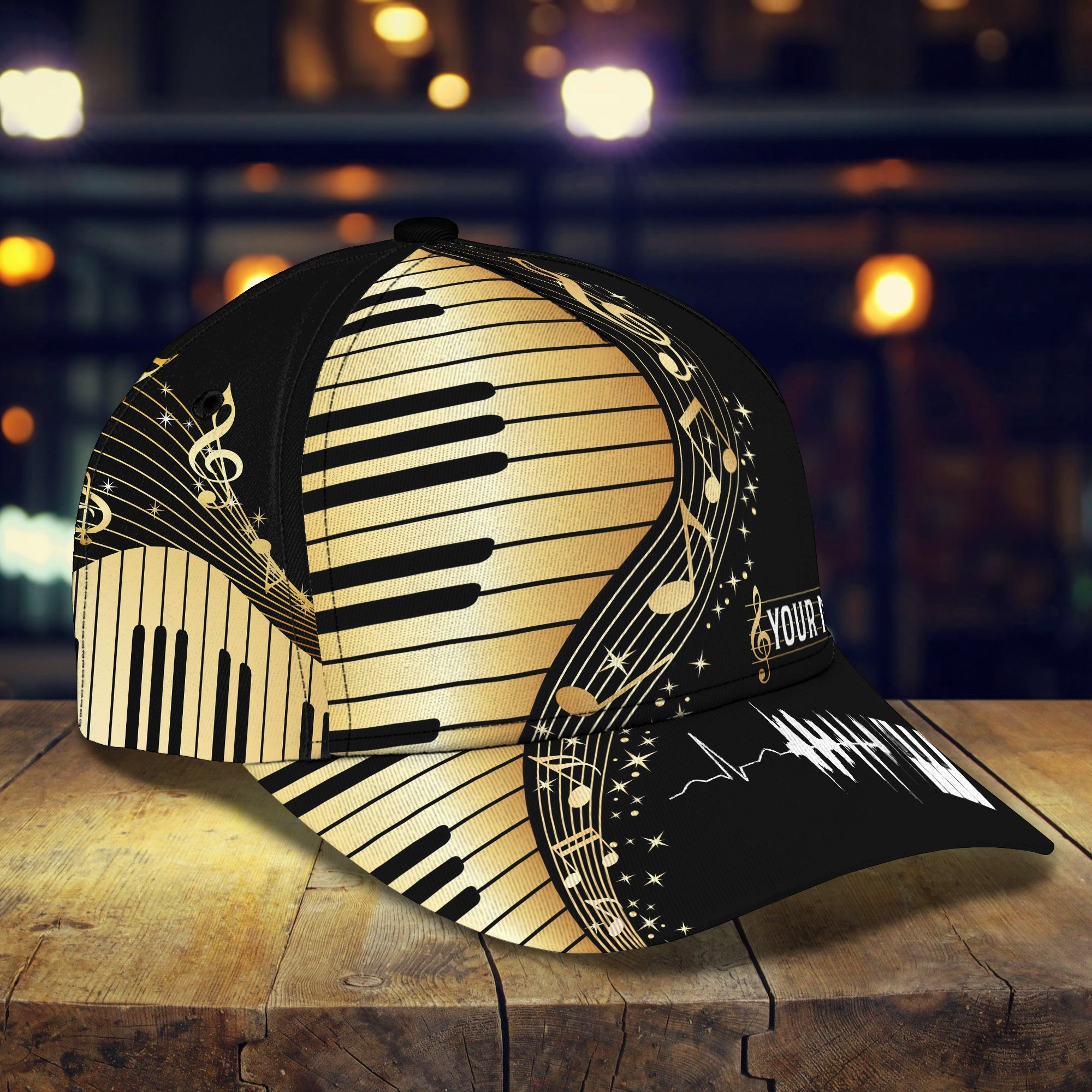 Custom Classic Piano Cap - Personalized Name Cap Trucker Hats Custom Hats Gifts For Men & Women