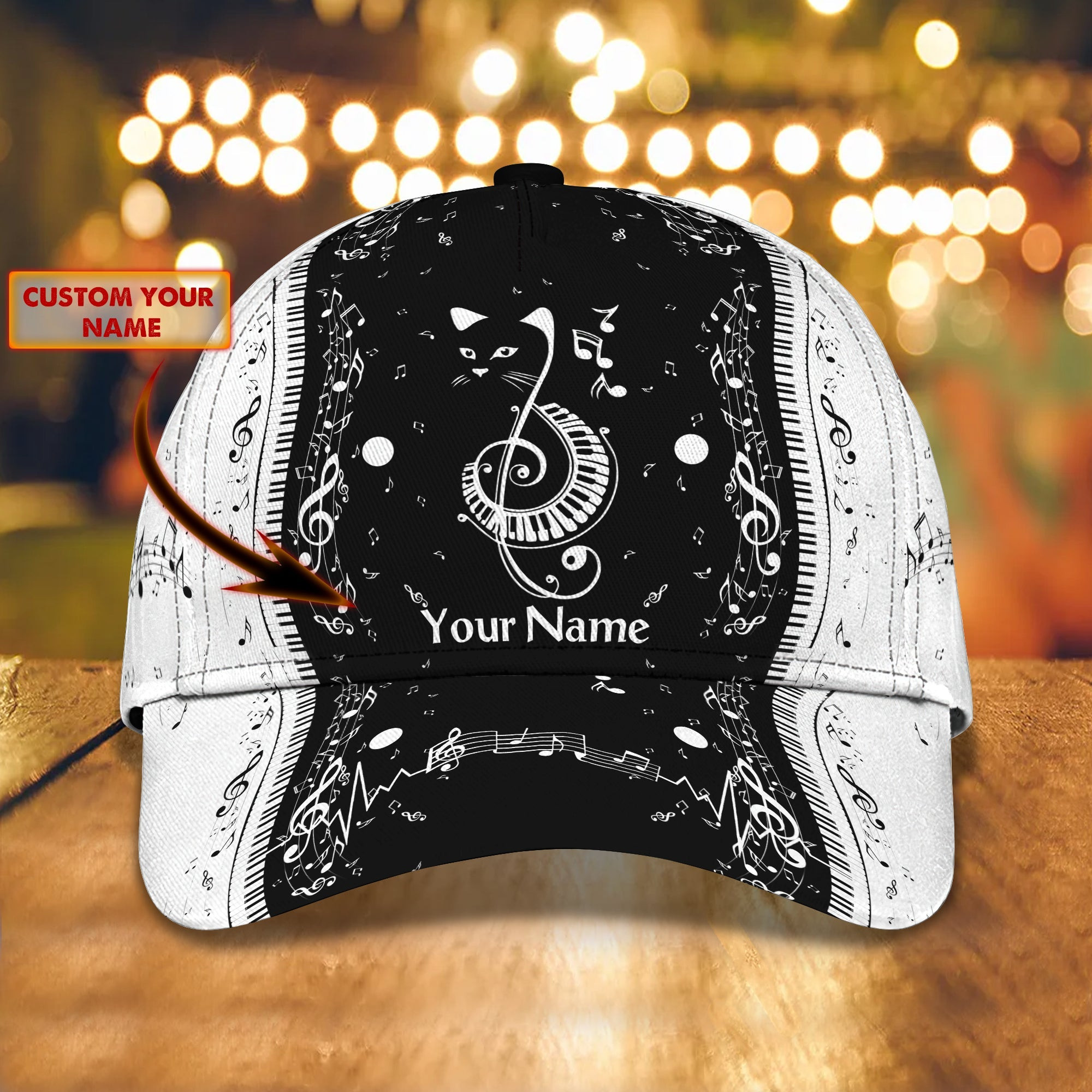 Custom Classic Piano Cap - Personalized Name Cap Trucker Hats Custom Hats Gifts For Men & Women