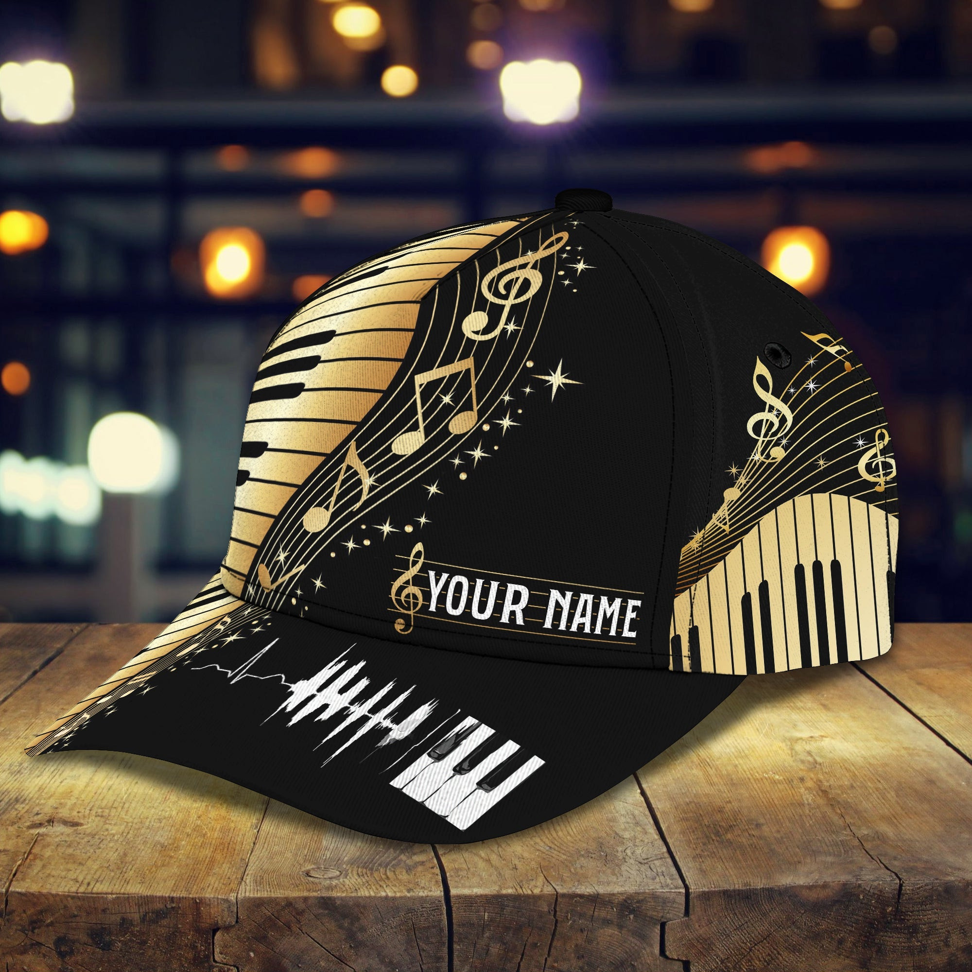 Custom Classic Piano Cap - Personalized Name Cap Trucker Hats Custom Hats Gifts For Men & Women